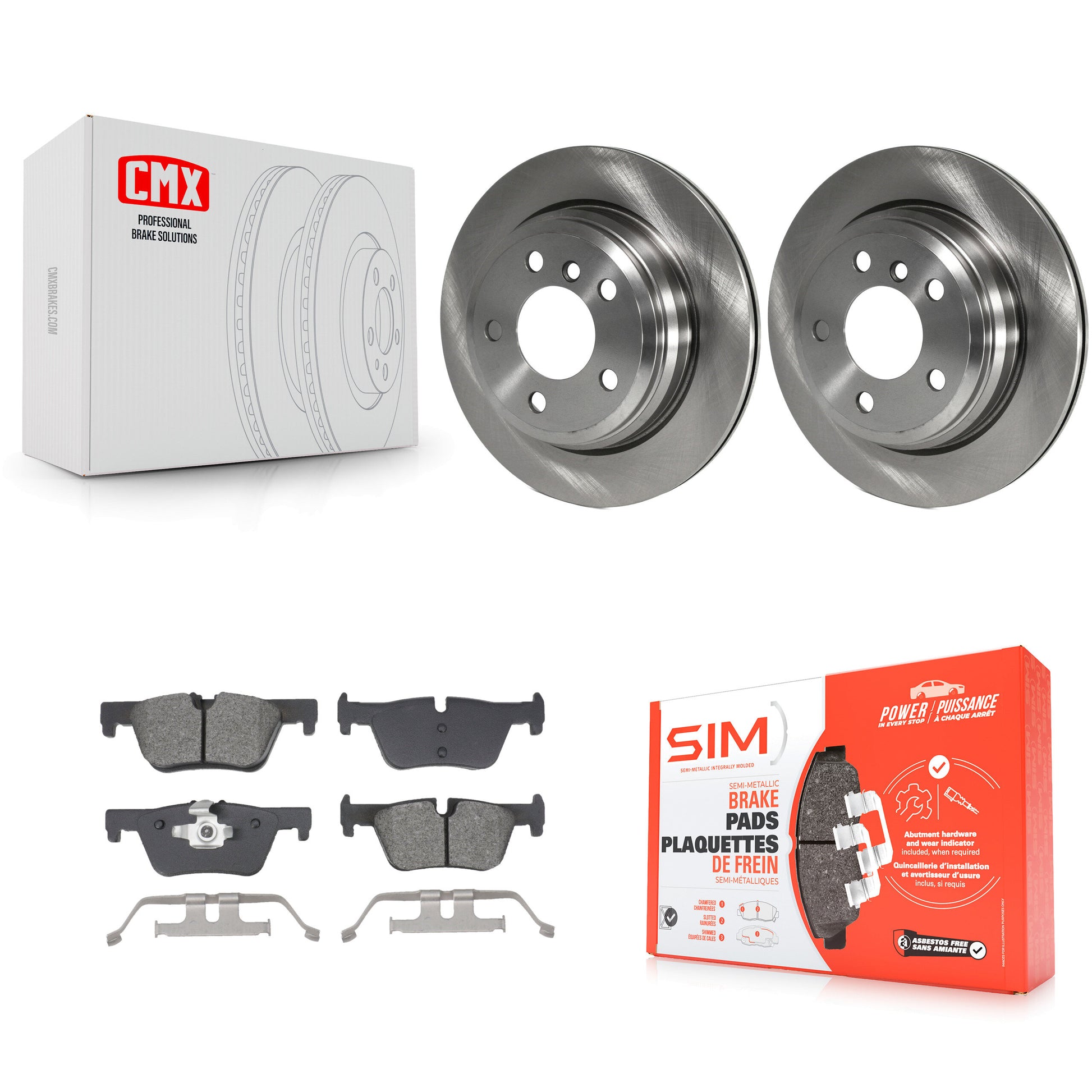 Transit Auto K8S-104016 Disc Brake Kit for 2013-2020 BMW 328d xDrive, BMW 330i, BMW 330i GT xDrive & more - Rear product image