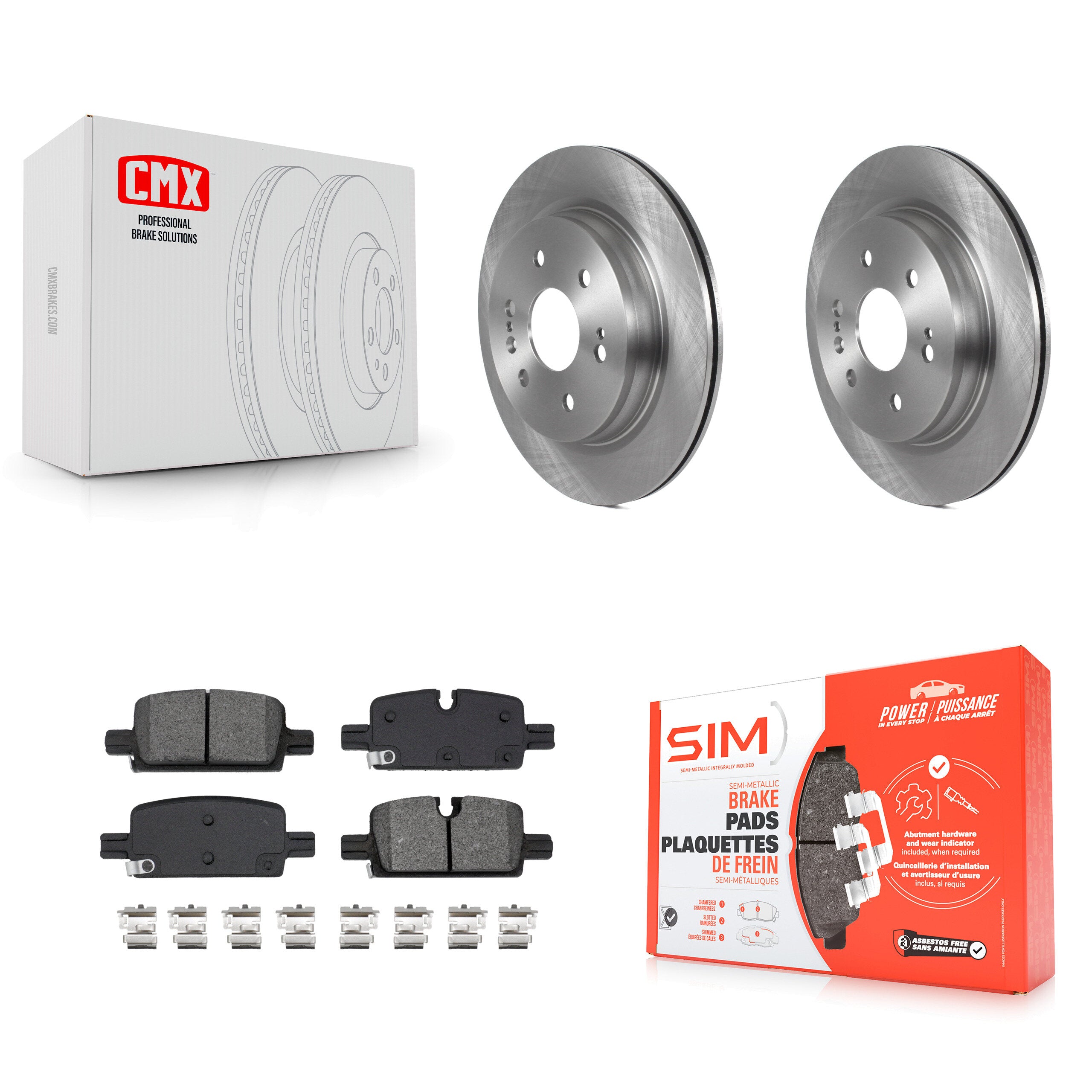 Transit Auto K8S-104031 Disc Brake Kit for 2019-2024 Chevrolet Silverado 1500 LTD, GMC Sierra 1500 Limited, Cadillac Escalade & more - Rear product image