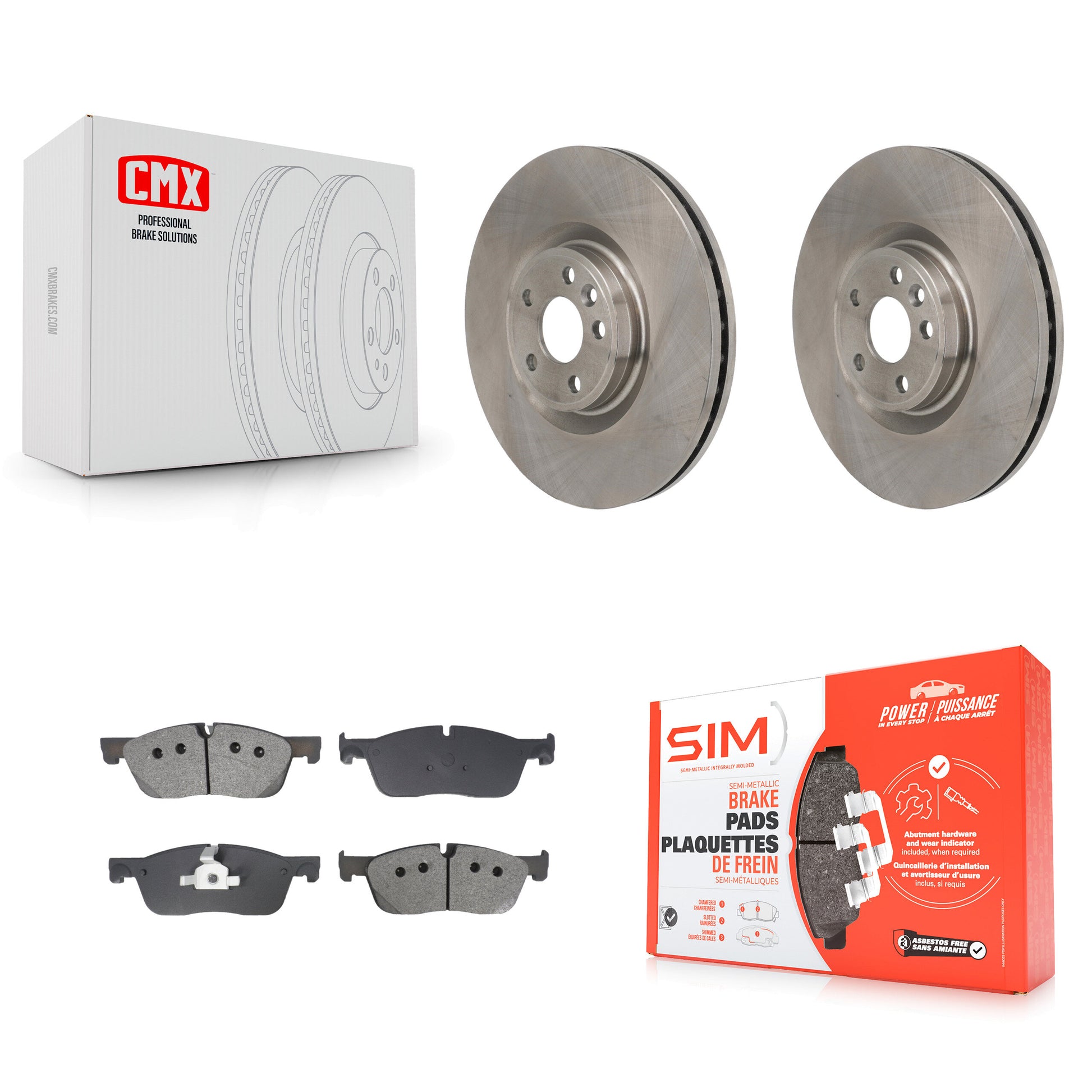 Transit Auto K8S-104164 Disc Brake Kit for 2016-2018 Jaguar E-Pace, Land Rover Discovery Sport - Front product image