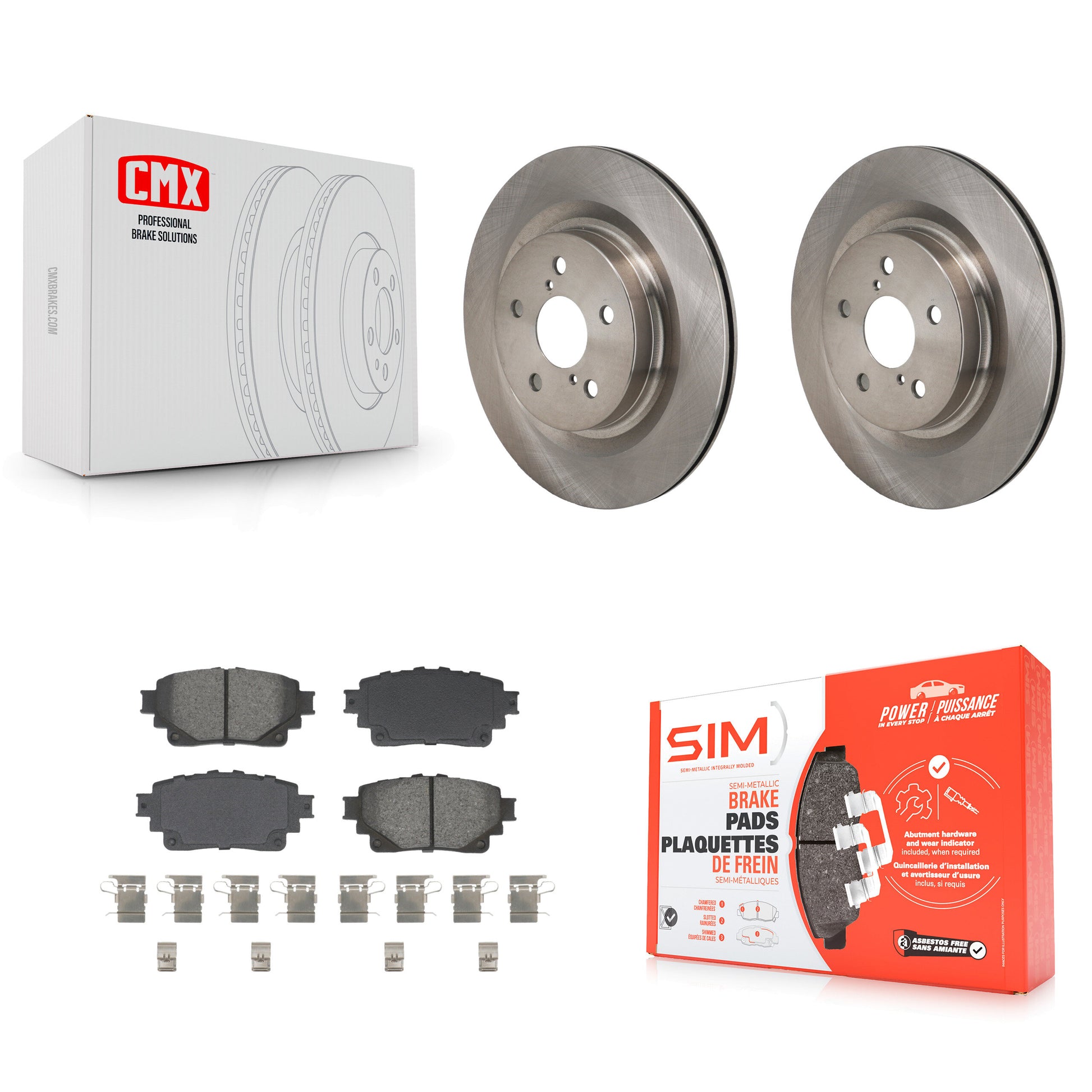 Transit Auto K8S-104202 Disc Brake Kit for 2021-2023 Lexus RZ450e, Subaru Solterra, Toyota bZ4X & more - Rear product image