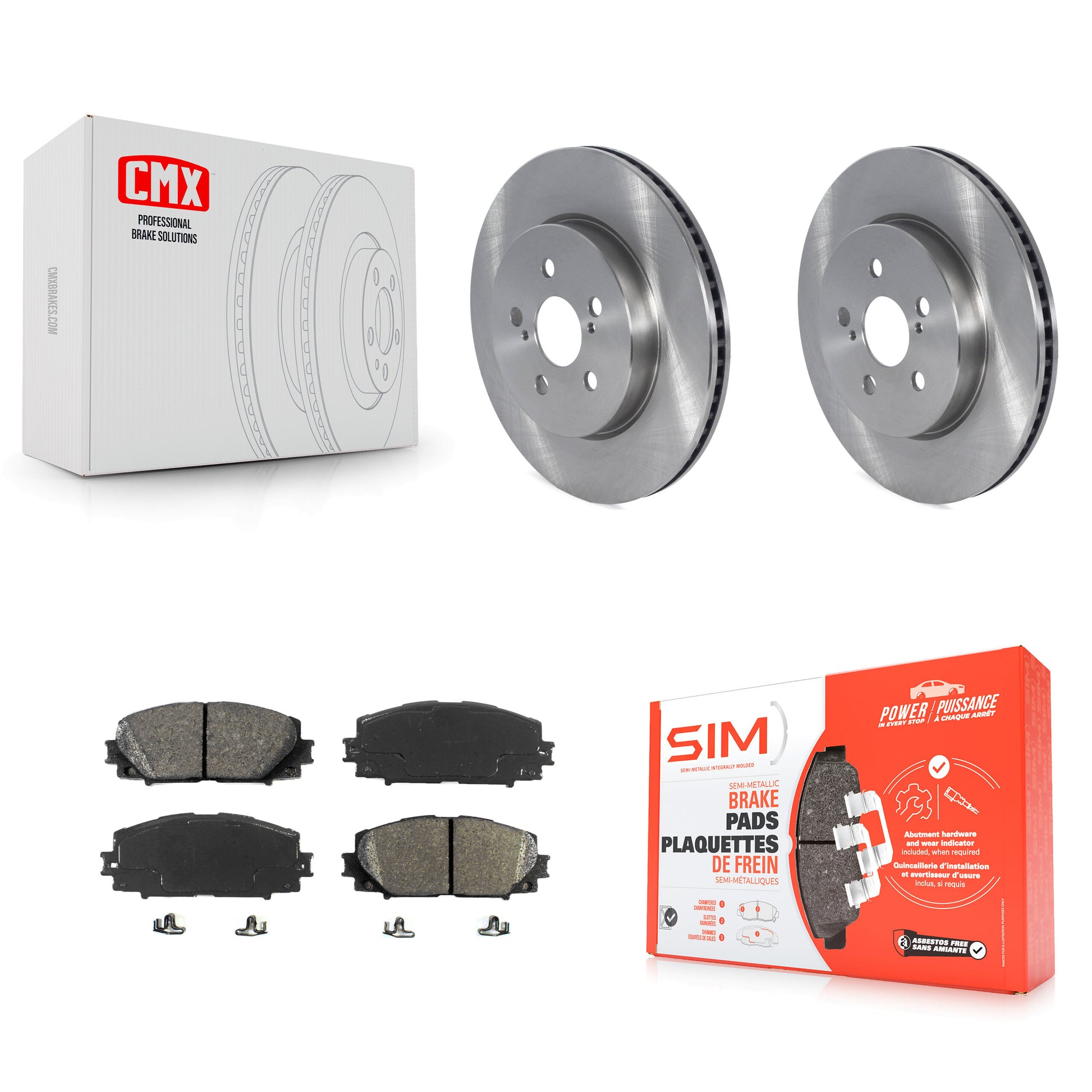 Transit Auto K8S-104990 Disc Brake Kit for 2019-2023 Toyota Corolla, Toyota Prius Prime - Front product image