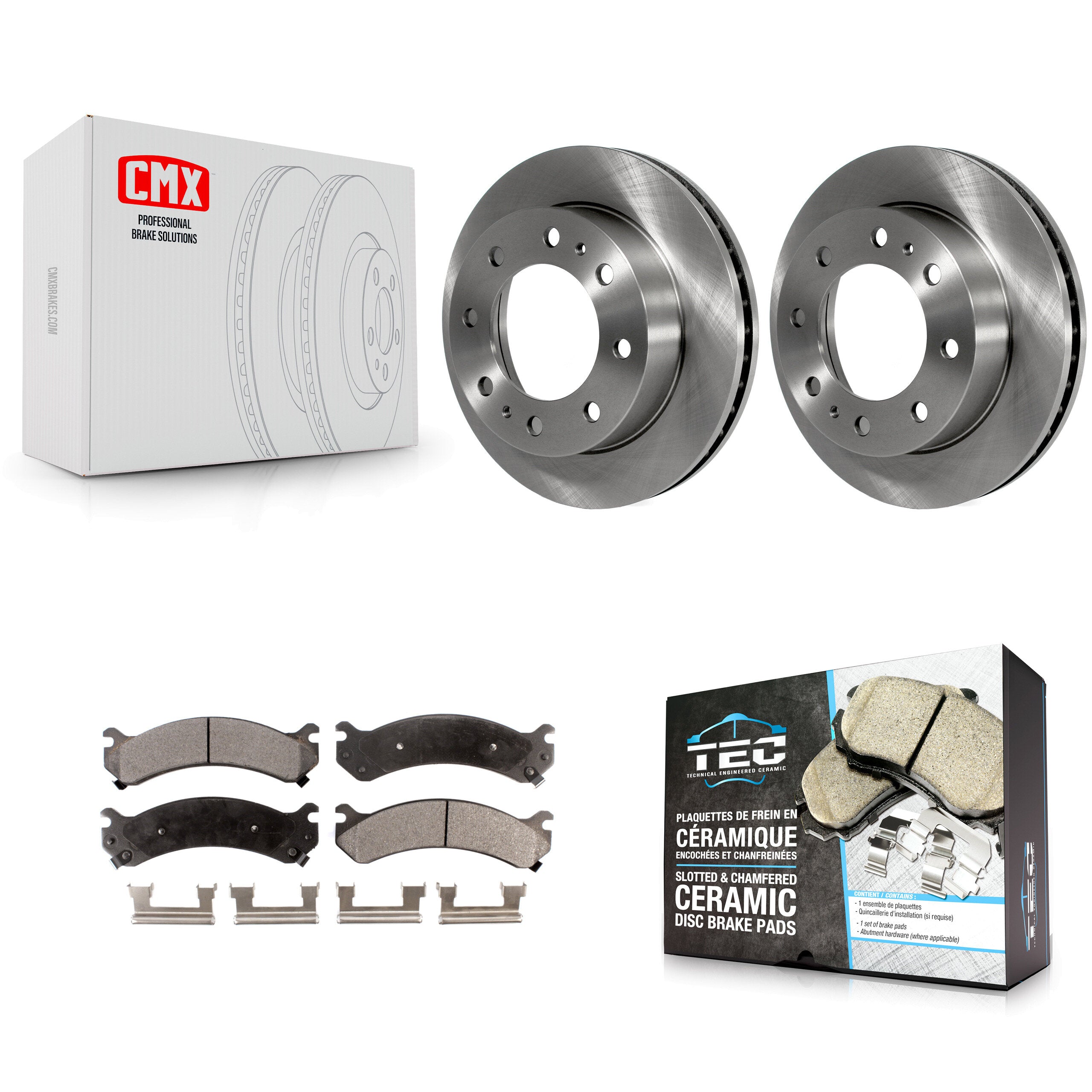 Transit Auto K8T-100021 Disc Brake Kit for 1999-2020 GMC Savana 3500, Chevrolet Express 3500, Chevrolet Express 2500 & more - Front product image