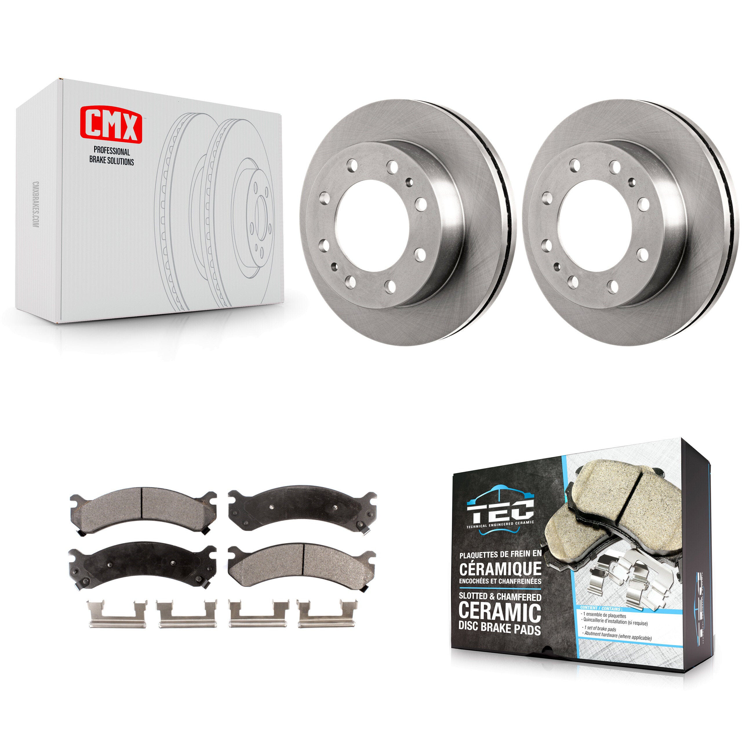 Transit Auto K8T-100024 Disc Brake Kit for 2001-2020 Chevrolet Express 3500, GMC Savana 3500, Chevrolet Express 4500 & more - Front product image