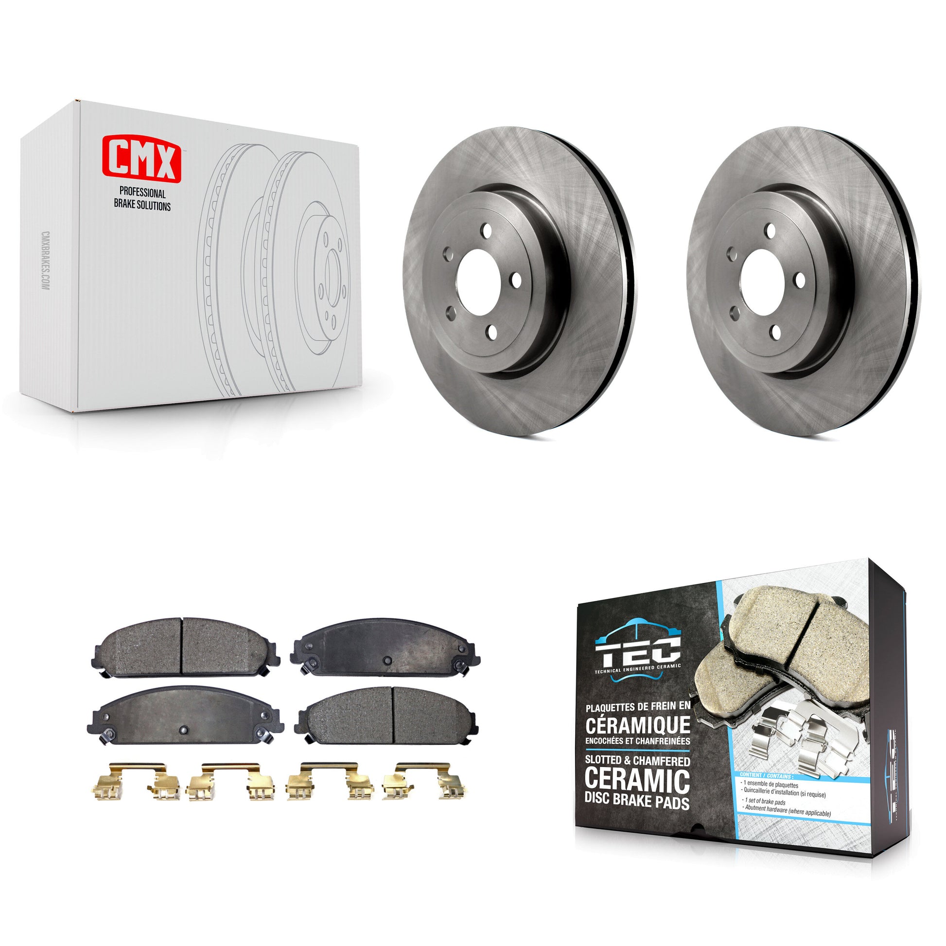 Transit Auto K8T-100221 Disc Brake Kit for 2005-2023 Dodge Charger, Chrysler 300, Dodge Challenger - Front product image