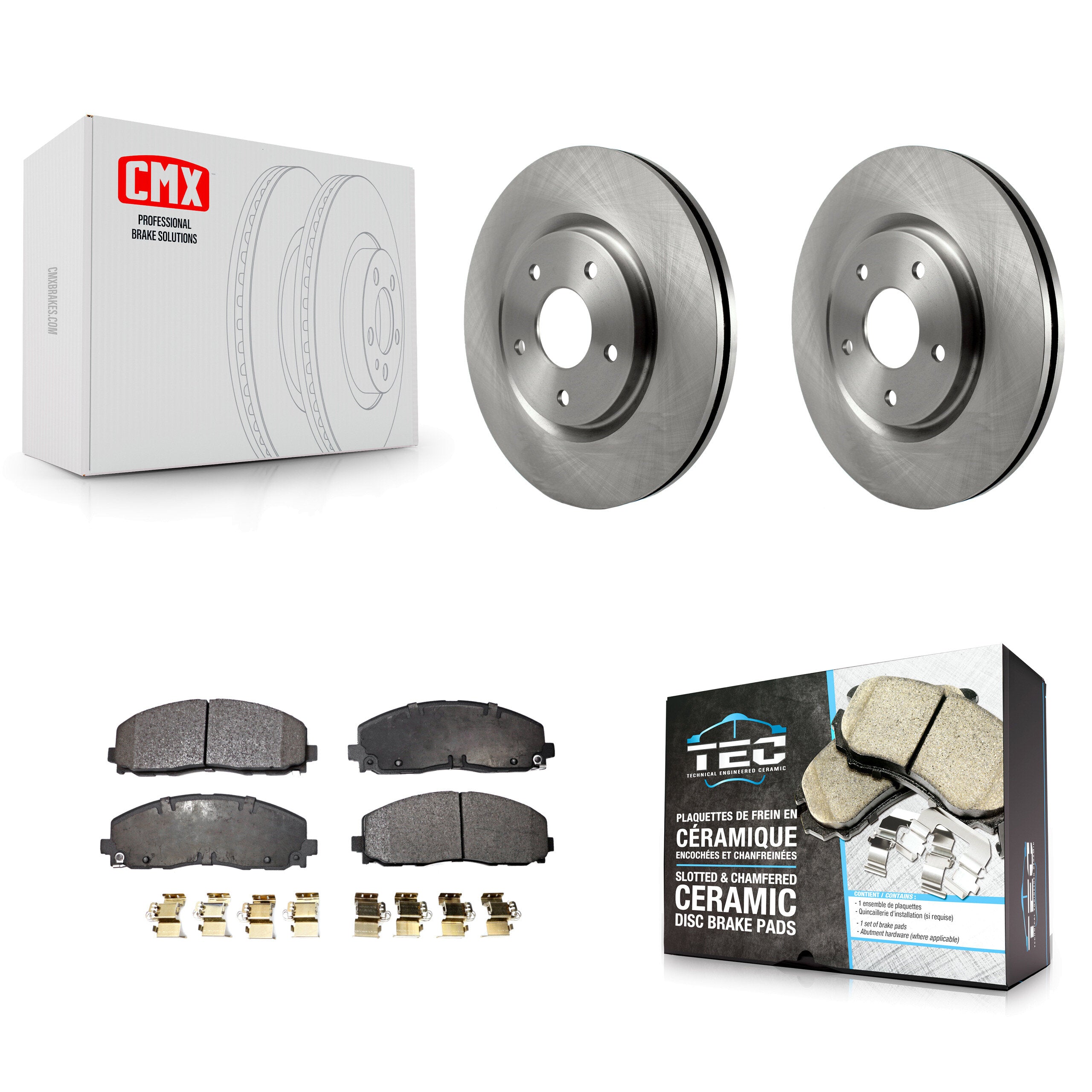 Transit Auto K8T-100243 Disc Brake Kit for 2009-2024 Chrysler Pacifica, Chrysler Grand Caravan, Chrysler Voyager & more - Front product image