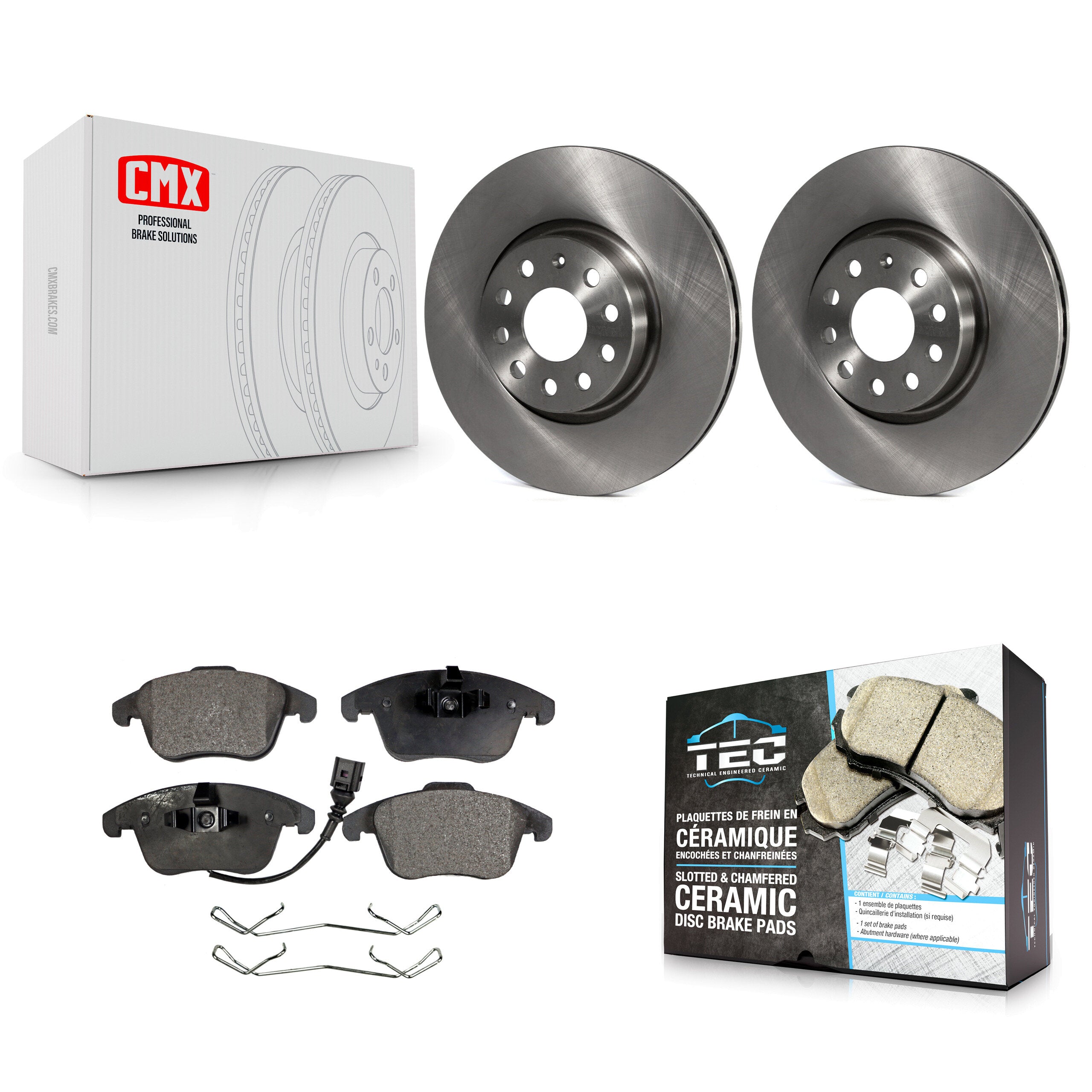 Transit Auto K8T-100469 Disc Brake Kit for 2009-2020 Volkswagen Tiguan Limited, Audi Q3, Audi Q3 Quattro & more - Front product image