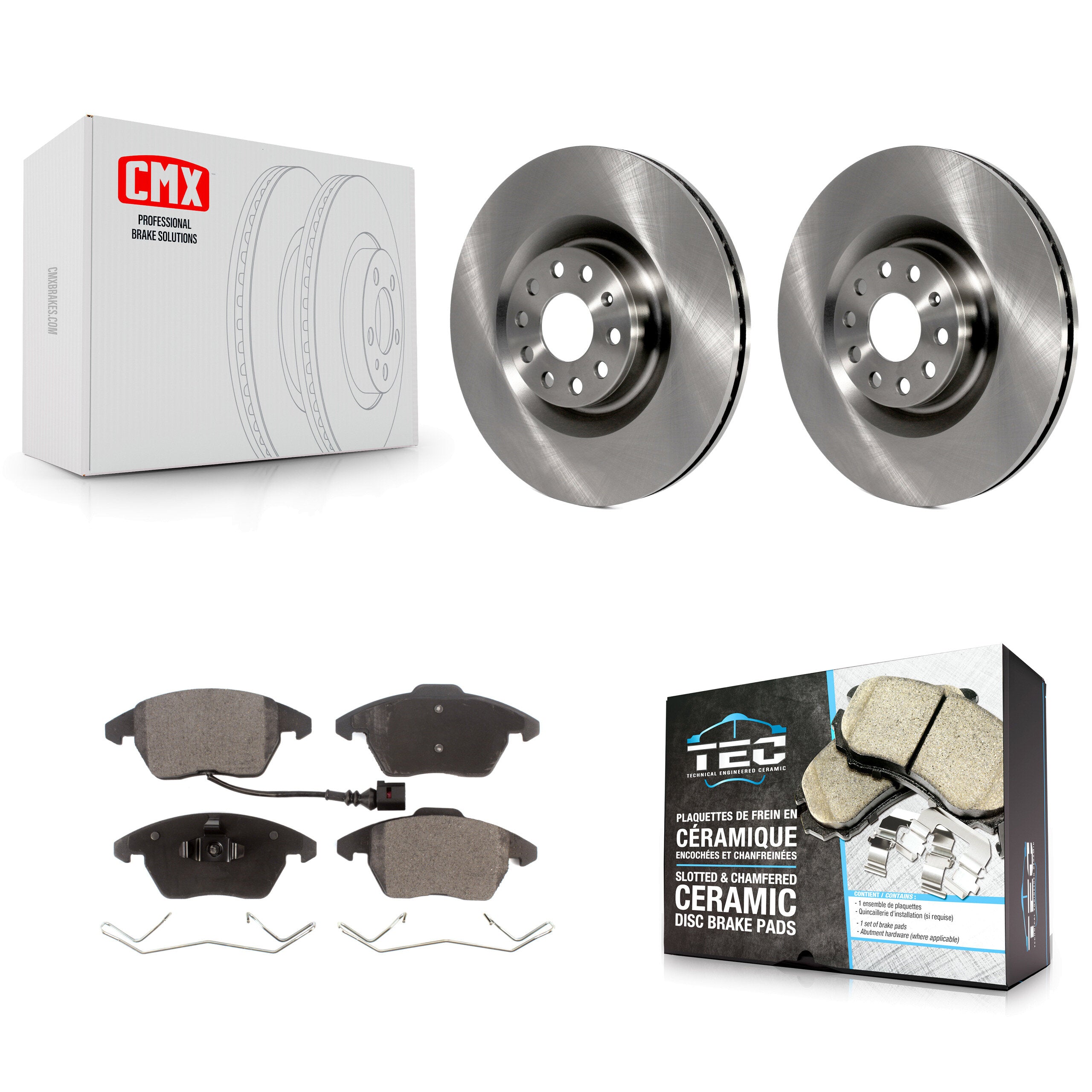 Transit Auto K8T-100502 Disc Brake Kit for 2009-2013 Volkswagen GTI, Volkswagen CC, Audi A3 Quattro & more - Front product image