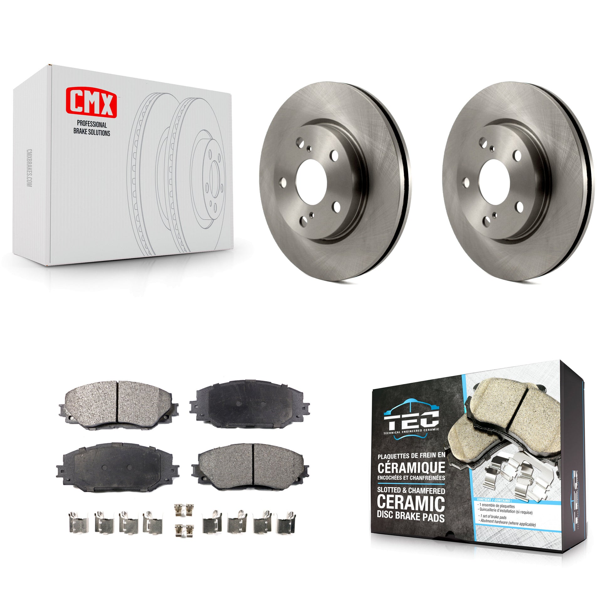 Transit Auto K8T-100506 Disc Brake Kit for 2006-2018 Toyota RAV4, Toyota Prius V, Lexus HS250h & more - Front product image