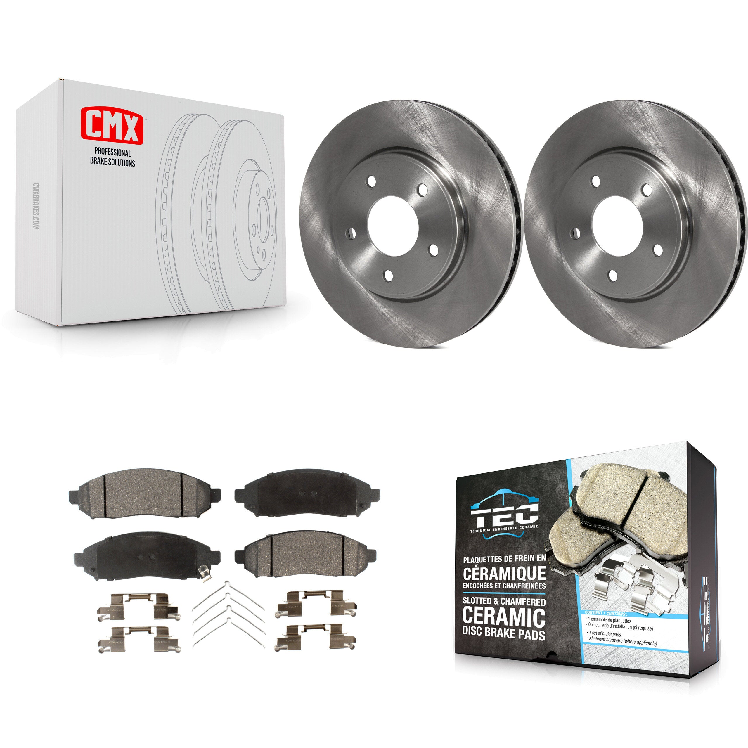 Transit Auto K8T-100619 Disc Brake Kit for 2011-2021 Nissan NV200, Chevrolet City Express, Nissan LEAF - Front product image