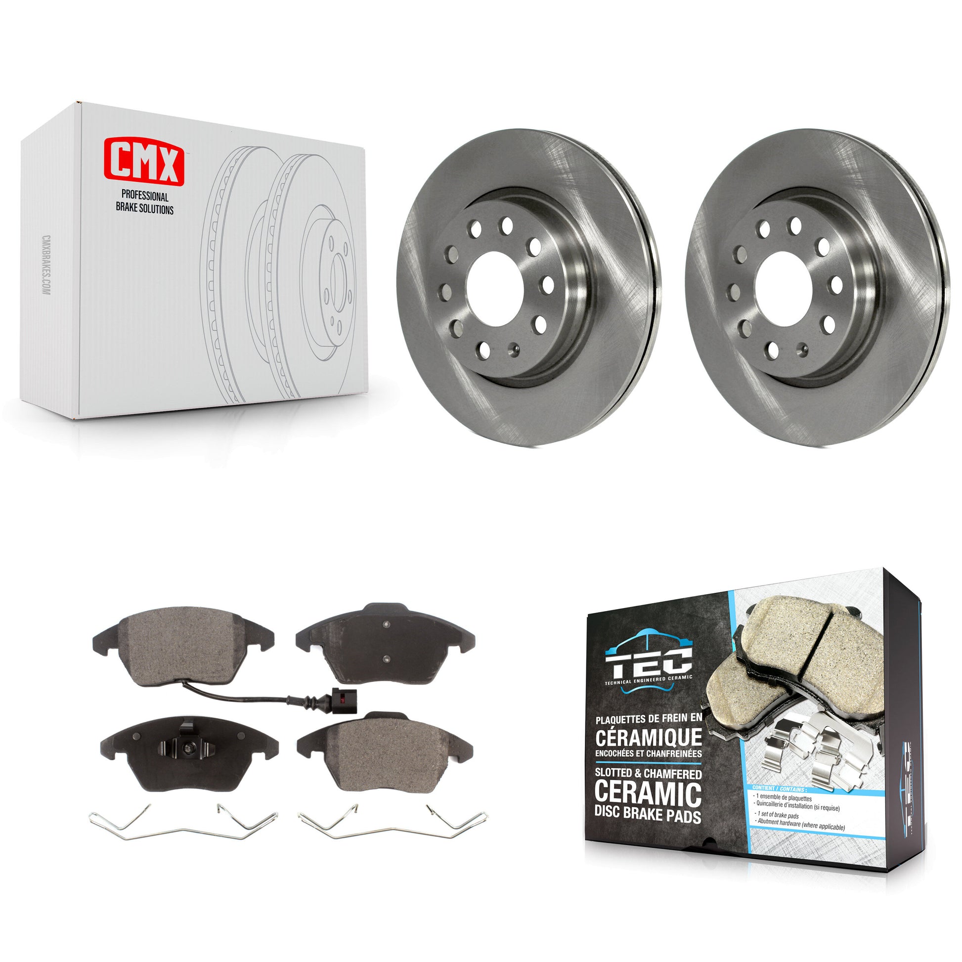 Transit Auto K8T-100631 Disc Brake Kit for 2011-2013 Volkswagen GTI, Audi A3 Quattro - Front product image
