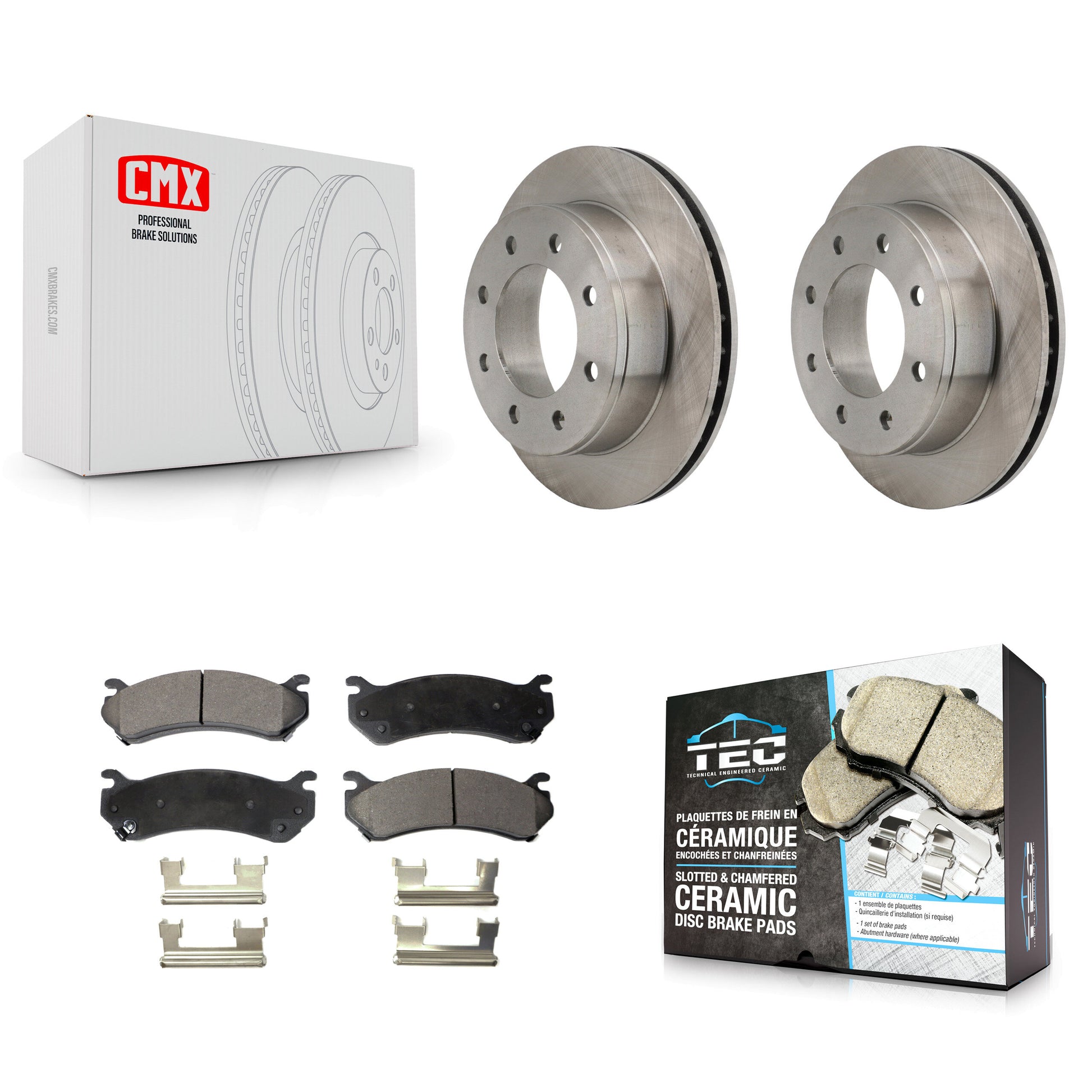 Transit Auto K8T-101631 Disc Brake Kit for 1999-2009 Chevrolet Silverado 1500 HD Classic, Chevrolet Suburban 2500, GMC Sierra 1500 HD Classic & more - Rear product image