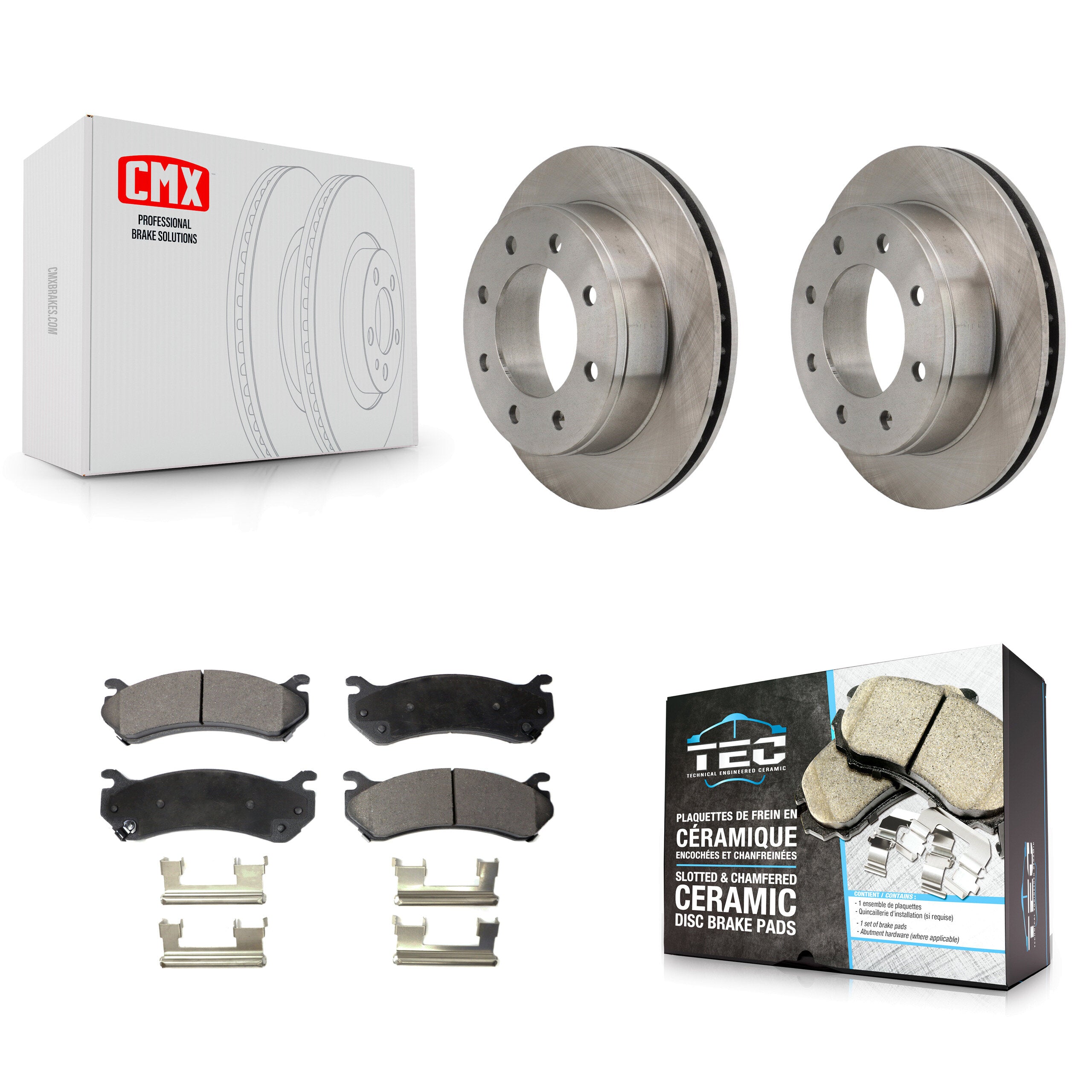 Transit Auto K8T-101631 Disc Brake Kit for 1999-2009 Chevrolet Silverado 1500 HD Classic, Chevrolet Suburban 2500, GMC Sierra 1500 HD Classic & more - Rear product image
