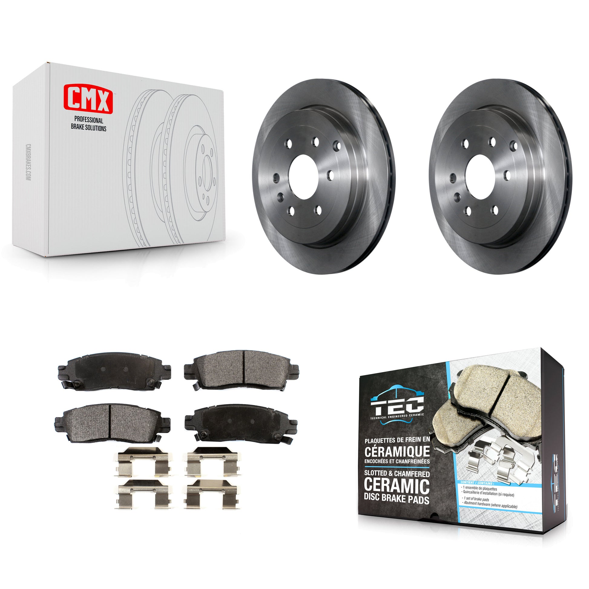 Transit Auto K8T-101664 Disc Brake Kit for 2007-2017 GMC Acadia Limited, Chevrolet Traverse, Buick Enclave & more - Rear product image