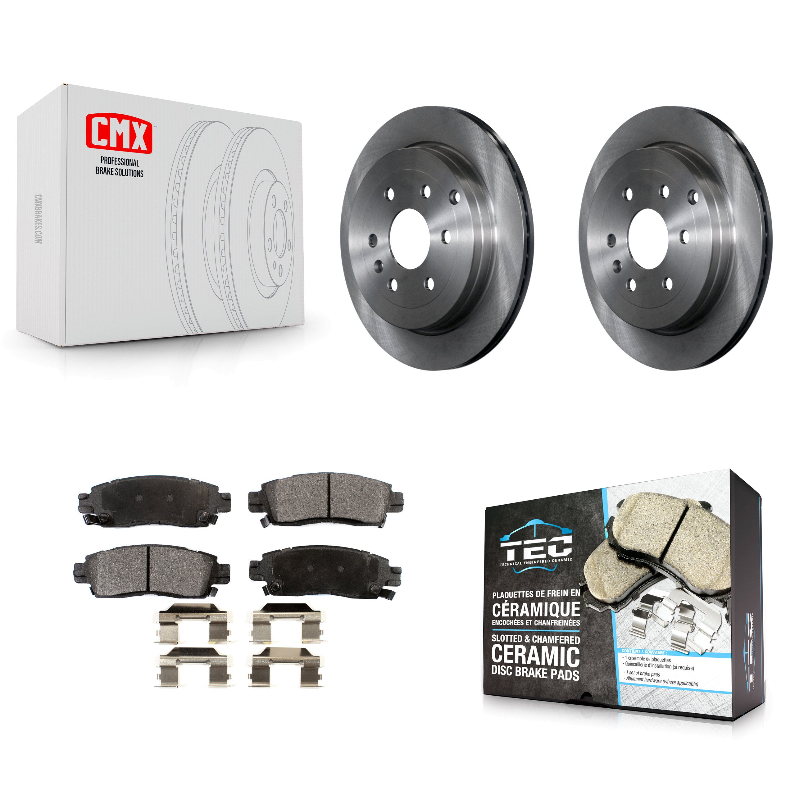 Transit Auto K8T-101664 Disc Brake Kit for 2007-2017 GMC Acadia Limited, Chevrolet Traverse, Buick Enclave & more - Rear product image