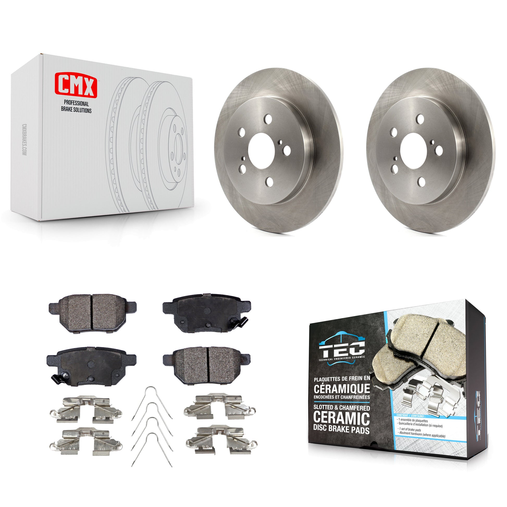 Transit Auto K8T-101669 Disc Brake Kit for 2009-2022 Toyota Corolla, Toyota Prius AWD-e, Toyota Prius Prime & more - Rear product image