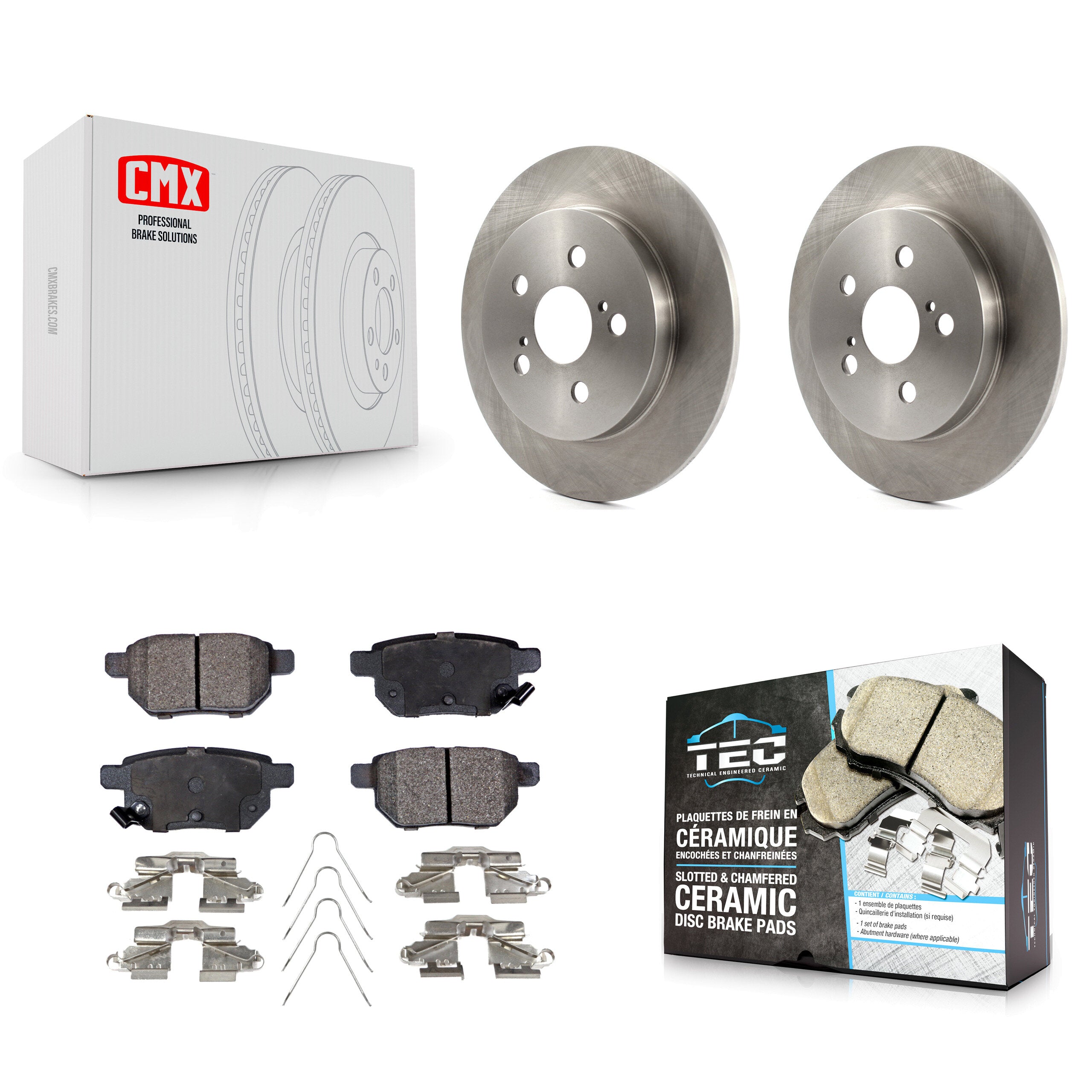 Transit Auto K8T-101669 Disc Brake Kit for 2009-2022 Toyota Corolla, Toyota Prius AWD-e, Toyota Prius Prime & more - Rear product image