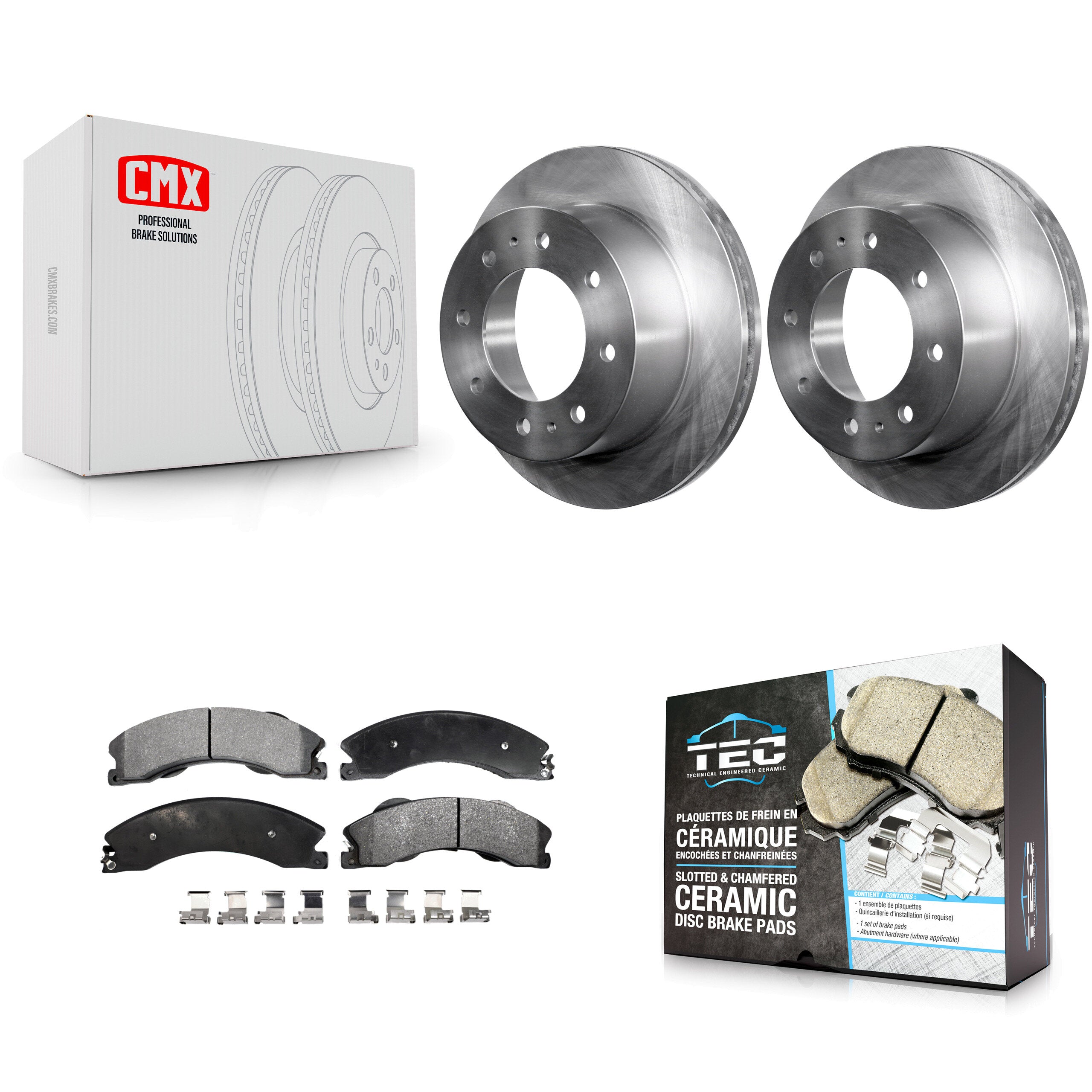 Transit Auto K8T-101689 Disc Brake Kit for 2011-2019 Chevrolet Suburban 3500 HD, Chevrolet Silverado 2500 HD, Chevrolet Silverado 3500 HD & more - Rear product image