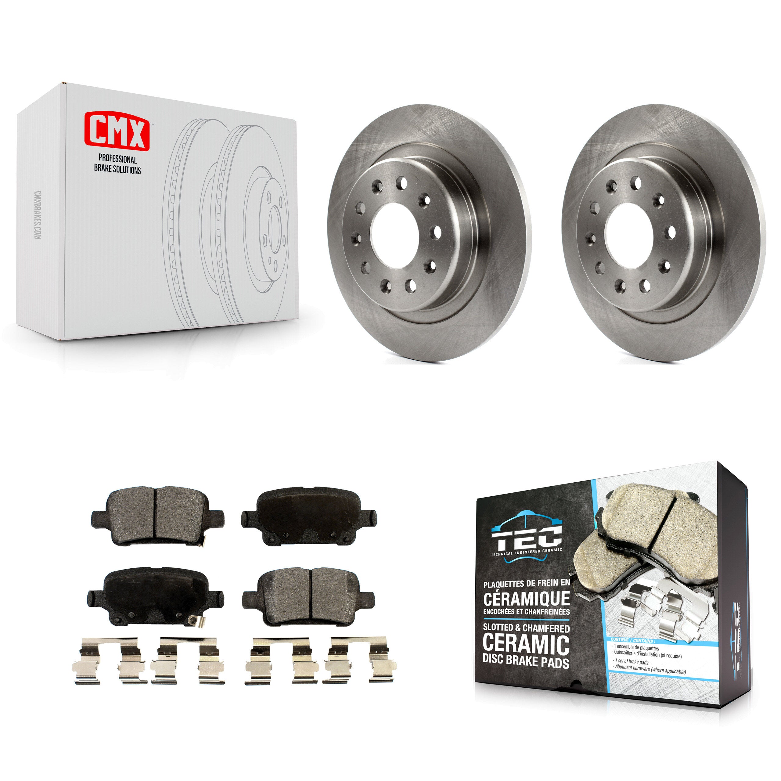 Transit Auto K8T-101694 Disc Brake Kit for 2016-2020 Buick Regal Sportback, Buick Regal TourX, Chevrolet Equinox & more - Rear product image