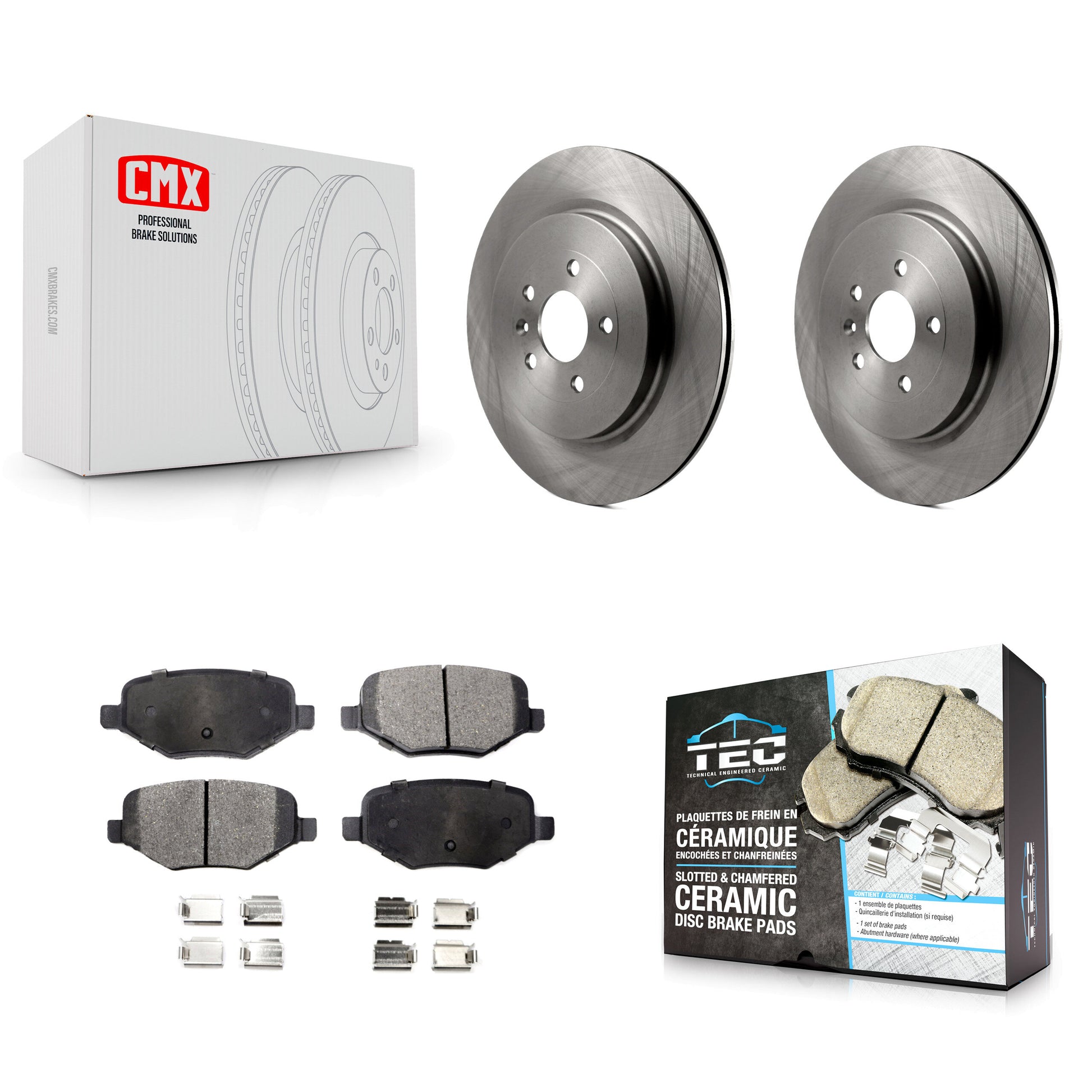 Transit Auto K8T-101750 Disc Brake Kit for 2012-2019 Ford Taurus, Lincoln MKT, Ford Explorer & more - Rear product image