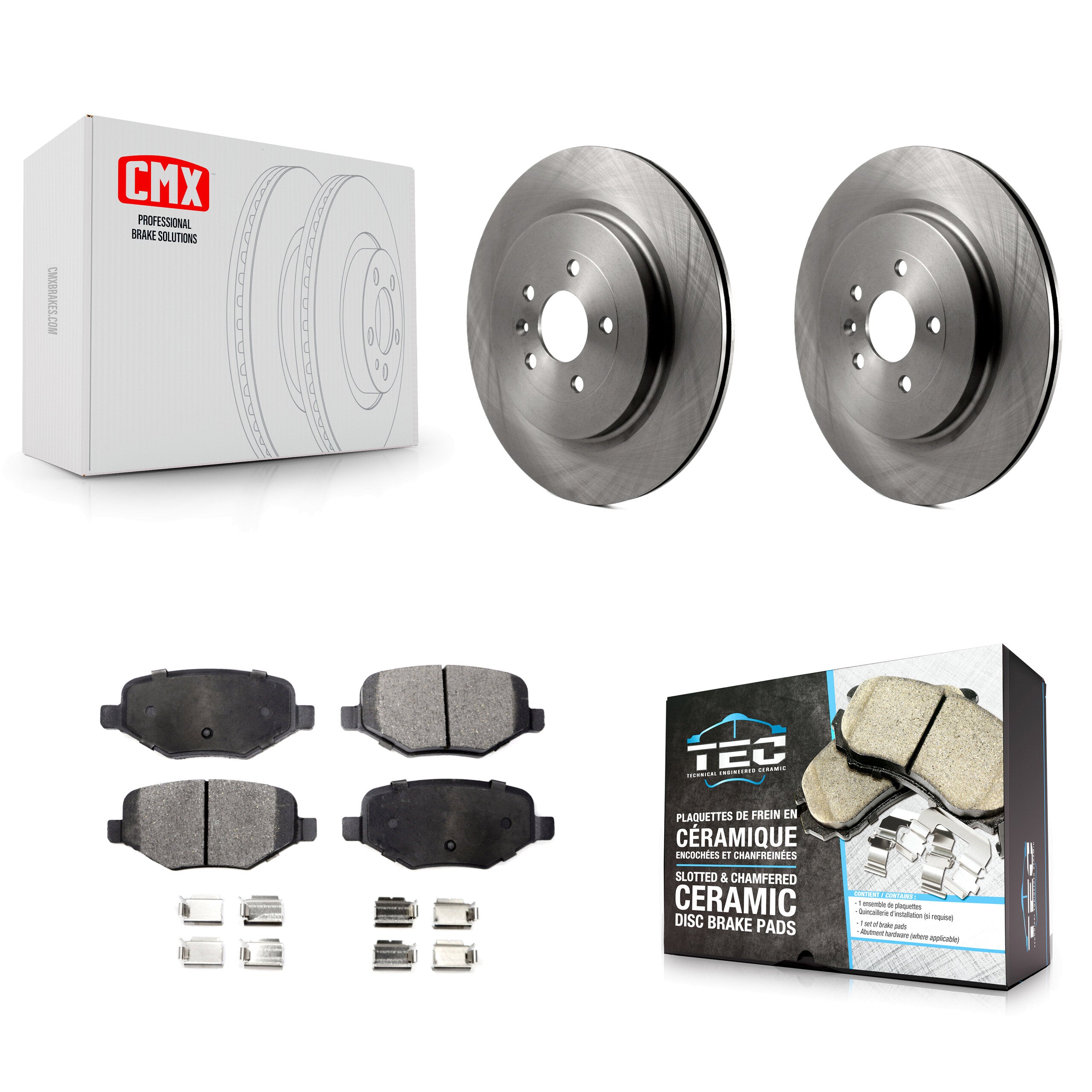 Transit Auto K8T-101750 Disc Brake Kit for 2012-2019 Ford Taurus, Lincoln MKT, Ford Explorer & more - Rear product image