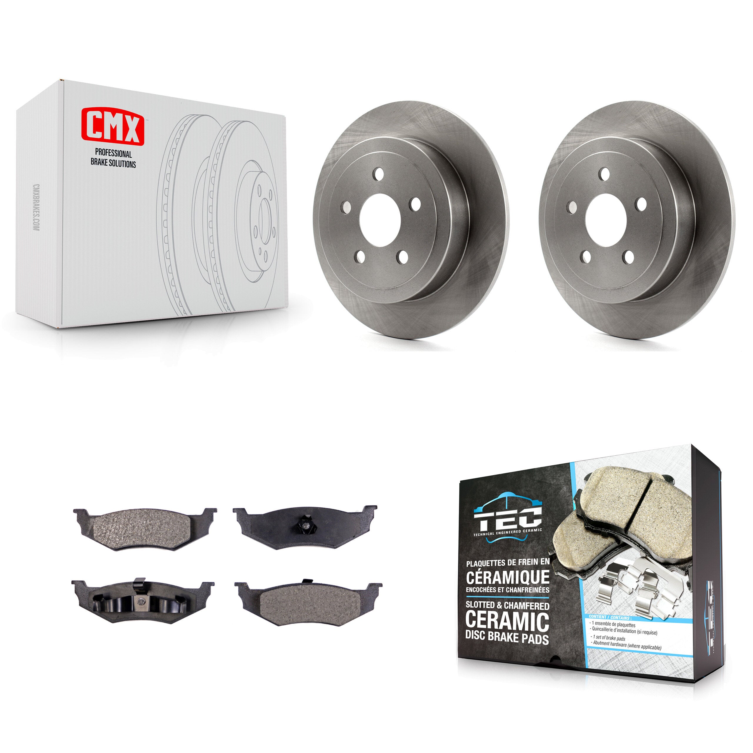 Transit Auto K8T-101761 Disc Brake Kit for 1995-2010 Chrysler PT Cruiser, Chrysler Sebring, Dodge Stratus & more - Rear product image