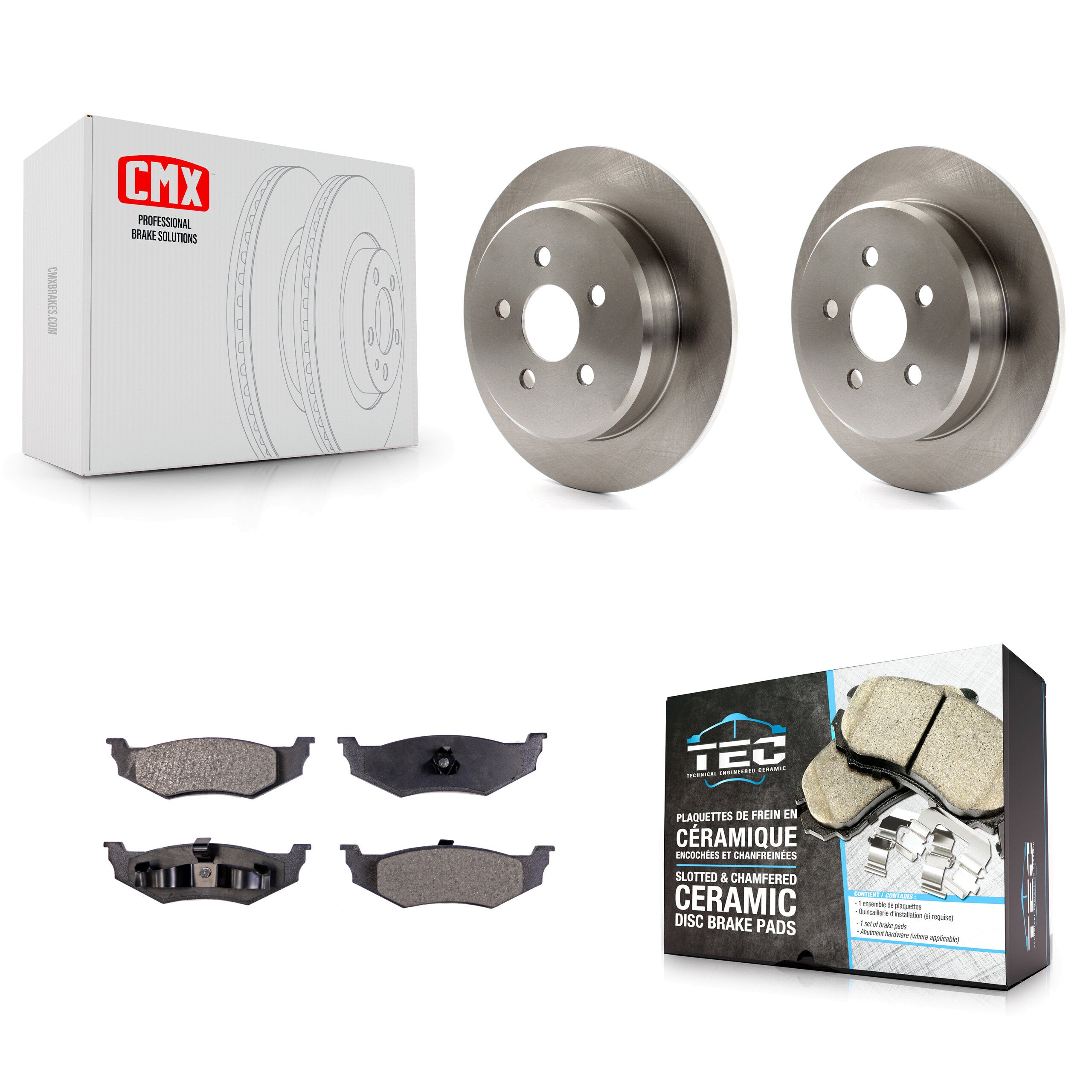 Transit Auto K8T-101762 Disc Brake Kit for 1995-2007 Chrysler PT Cruiser, Chrysler Sebring, Dodge Stratus & more - Rear product image