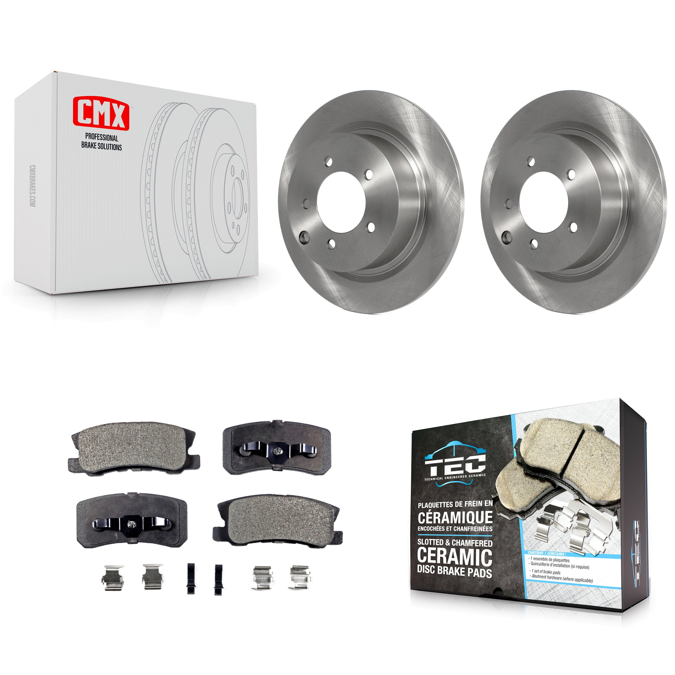 Transit Auto K8T-101788 Disc Brake Kit for 2007-2017 Mitsubishi Lancer, Mitsubishi Outlander, Chrysler 200 & more - Rear product image