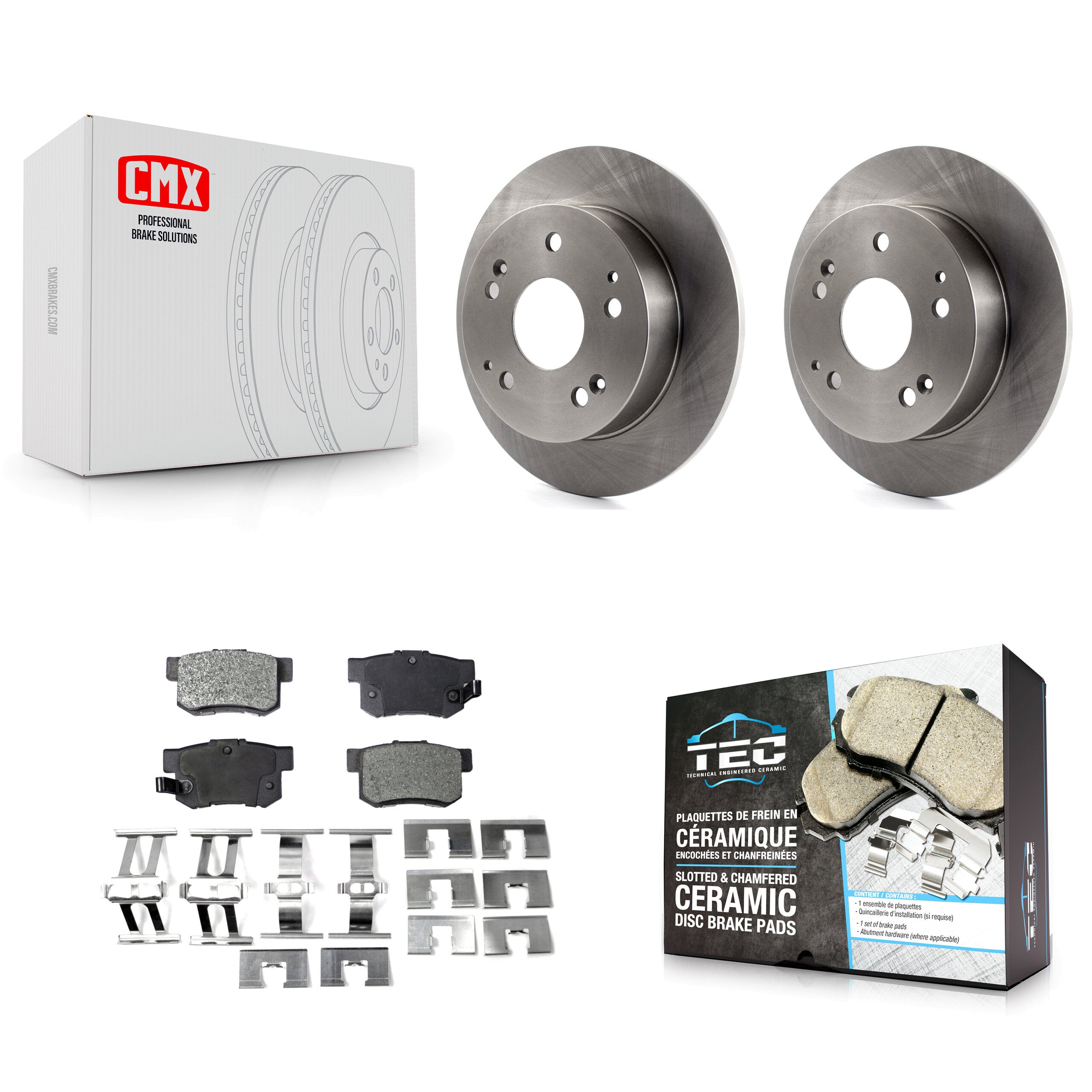 Transit Auto K8T-101835 Disc Brake Kit for 1997-2006 Honda Civic, Acura RSX, Honda Accord & more - Rear product image