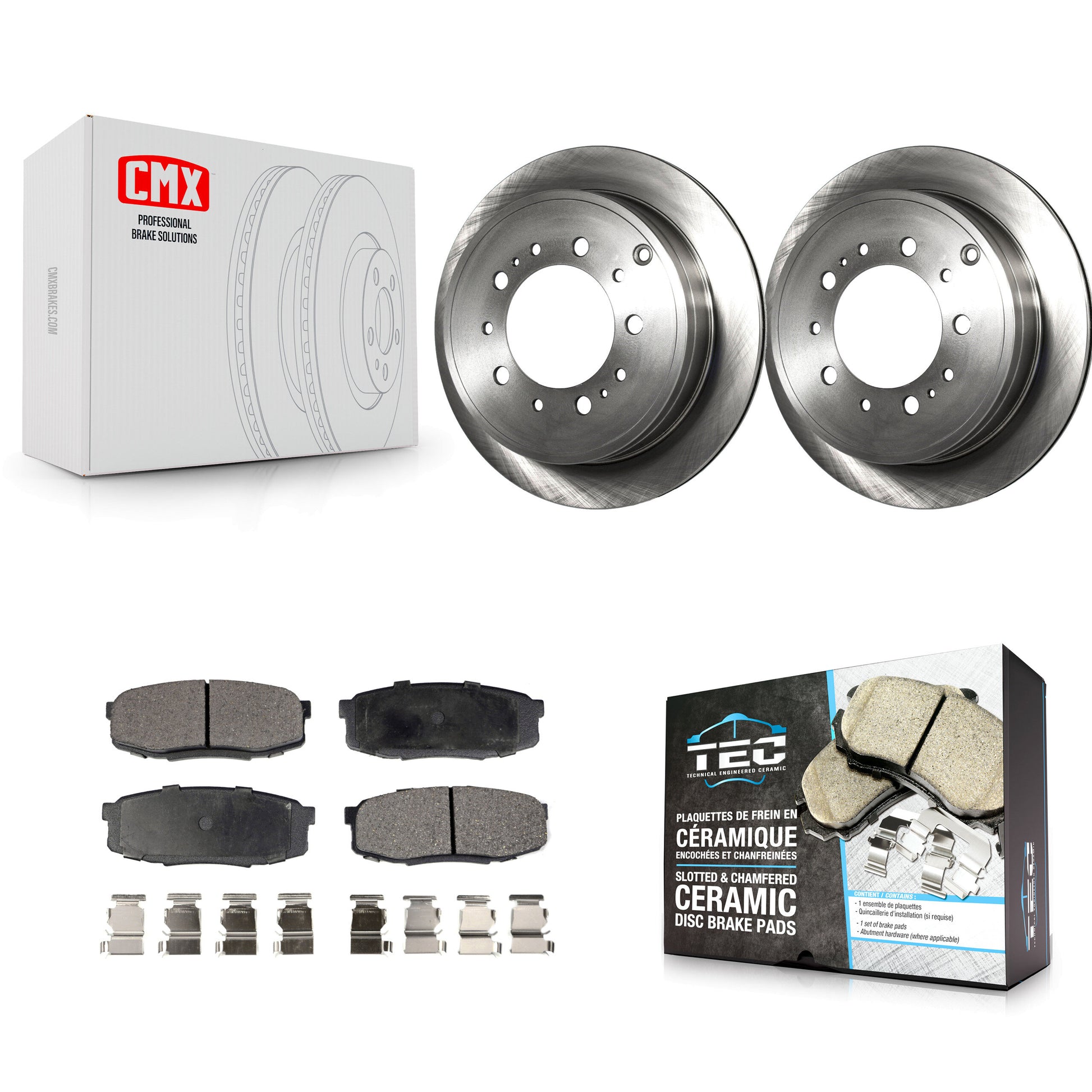 Transit Auto K8T-101988 Disc Brake Kit for 2007-2022 Lexus LX570, Toyota Land Cruiser, Toyota Sequoia & more - Rear product image