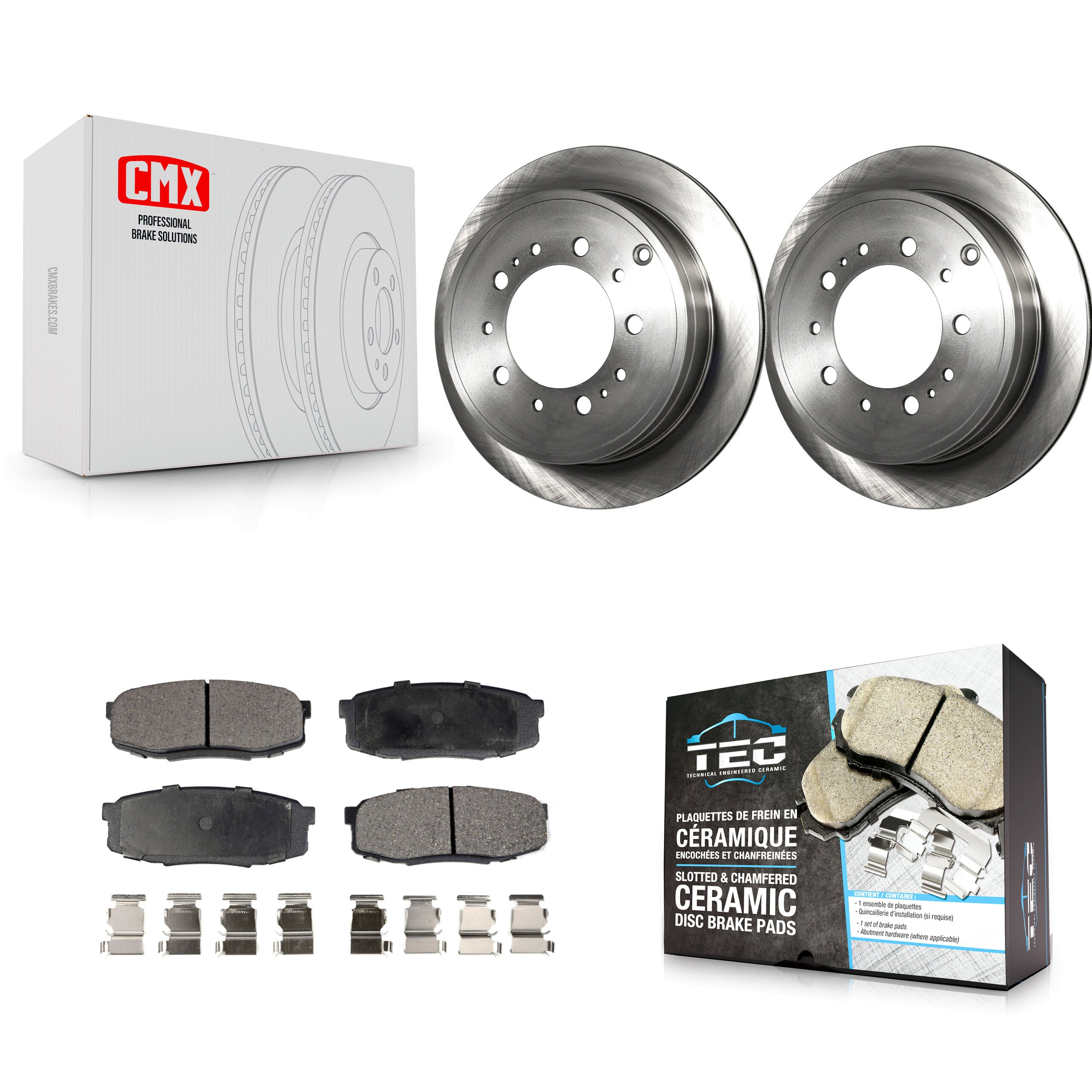 Transit Auto K8T-101988 Disc Brake Kit for 2007-2022 Lexus LX570, Toyota Land Cruiser, Toyota Sequoia & more - Rear product image