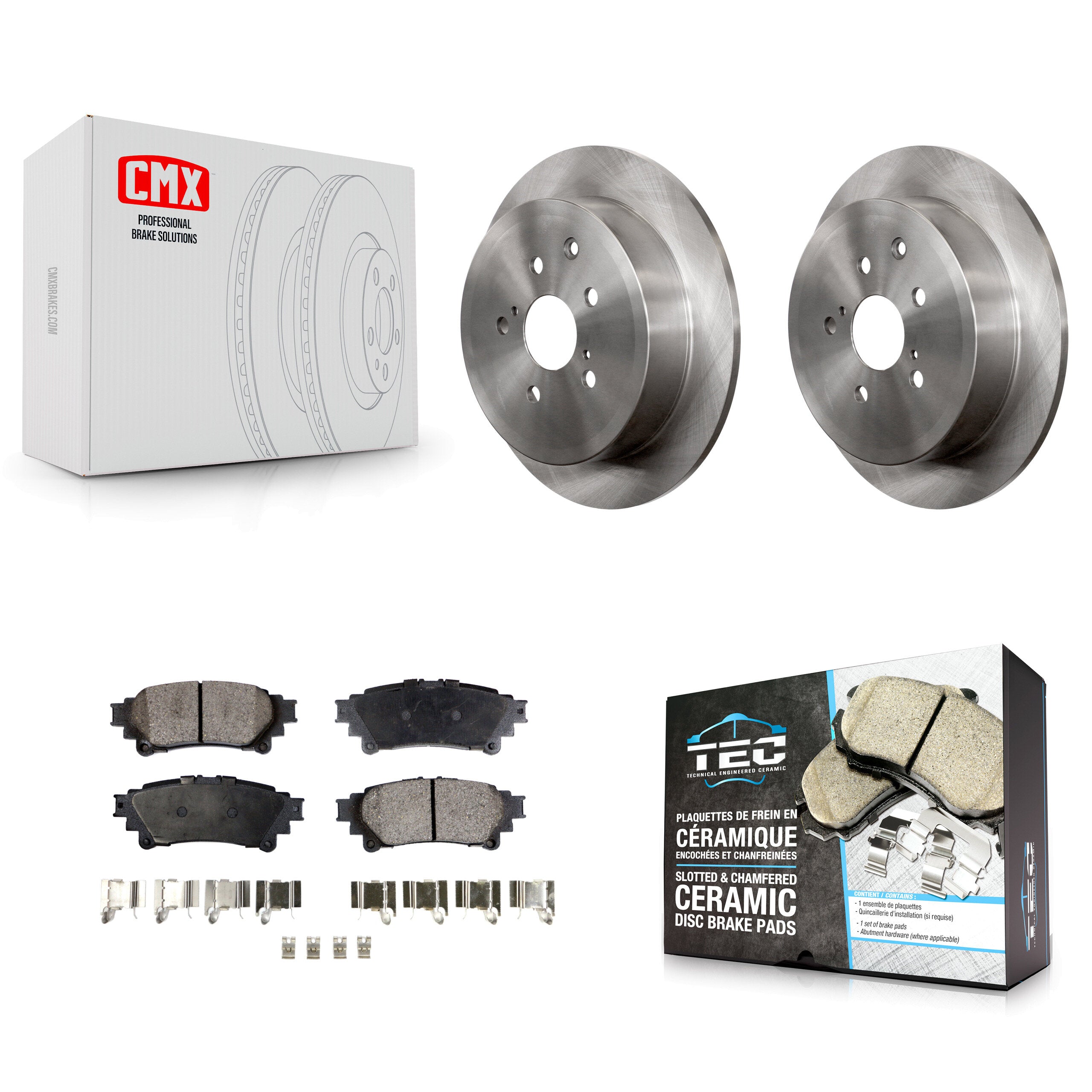 Transit Auto K8T-102031 Disc Brake Kit for 2010-2020 Toyota Highlander, Toyota Sienna, Lexus RX350 & more - Rear product image