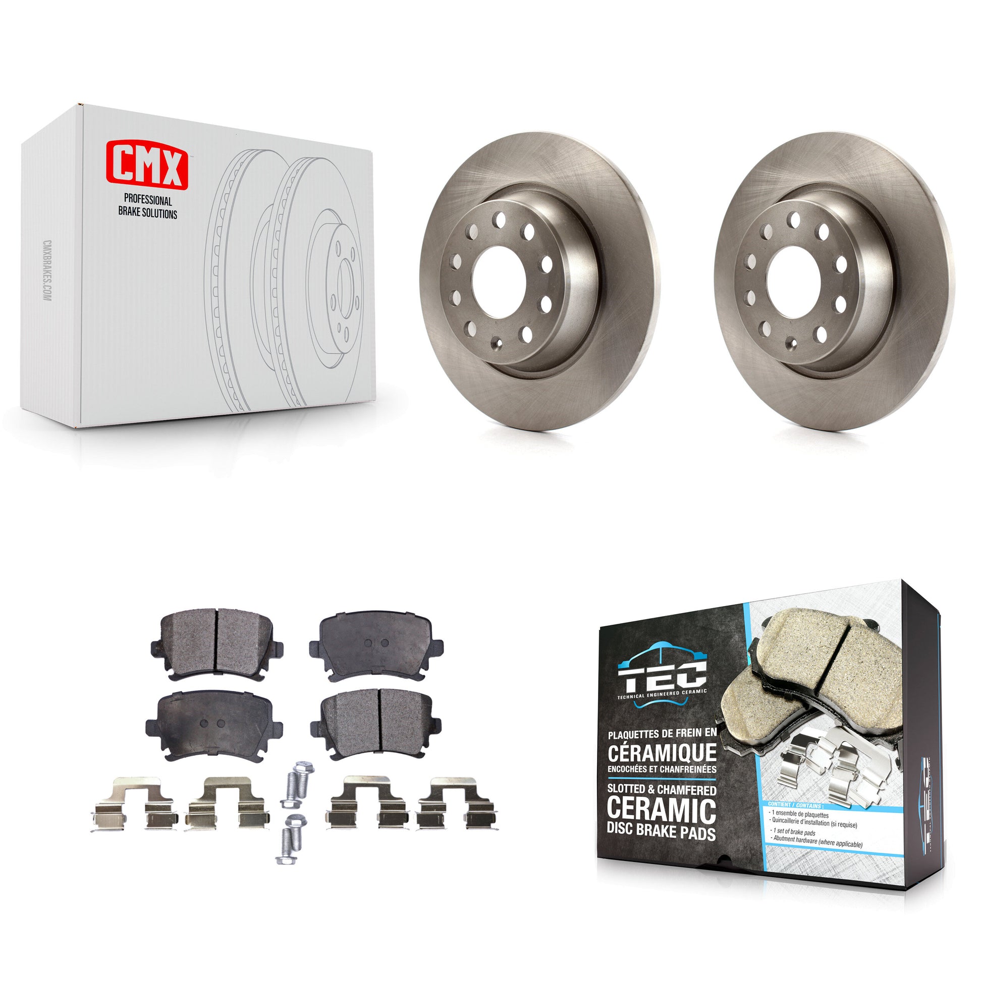 Transit Auto K8T-102040 Disc Brake Kit for 2006-2018 Volkswagen CC, Volkswagen Tiguan Limited, Audi Q3 & more - Rear product image