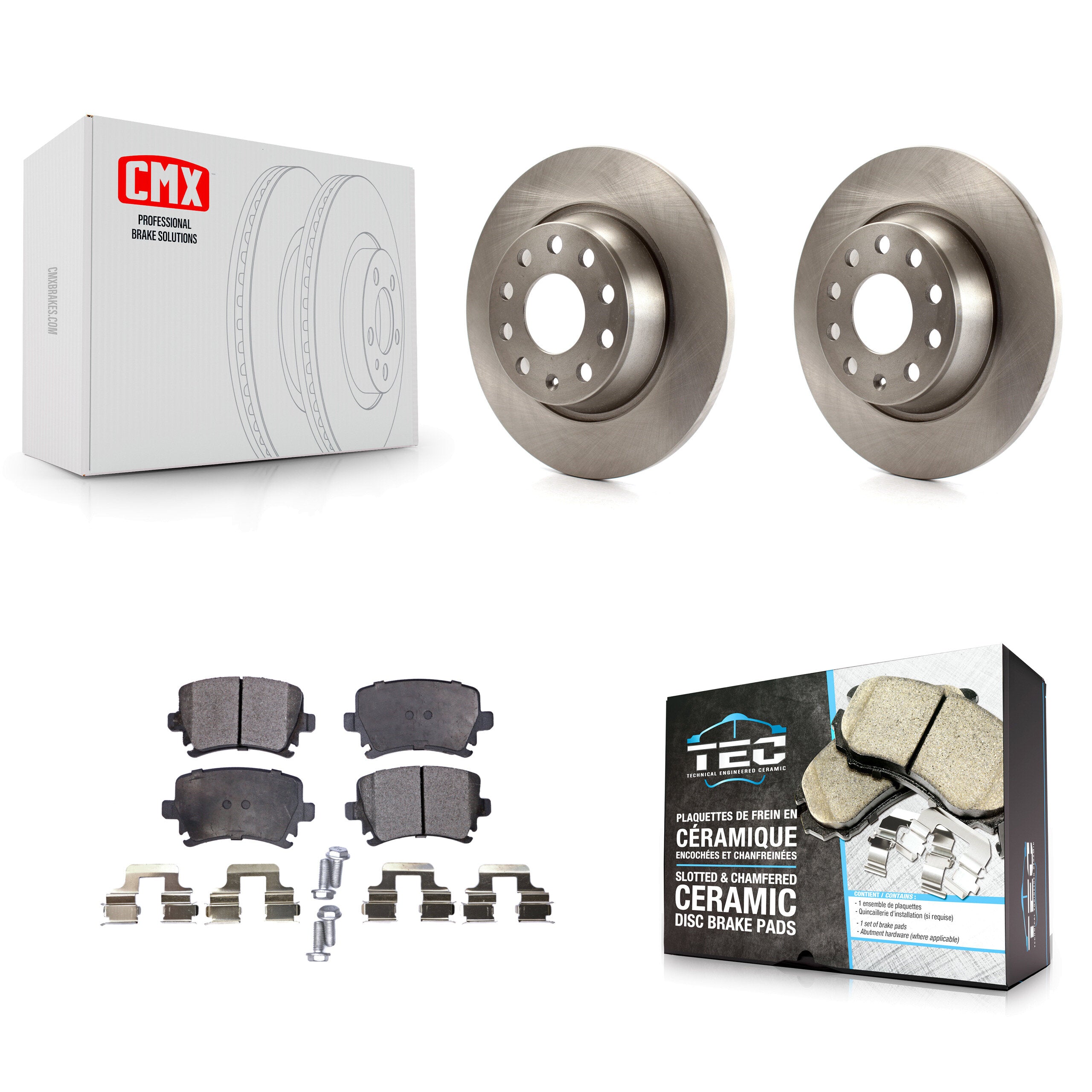 Transit Auto K8T-102040 Disc Brake Kit for 2006-2018 Volkswagen CC, Volkswagen Tiguan Limited, Audi Q3 & more - Rear product image