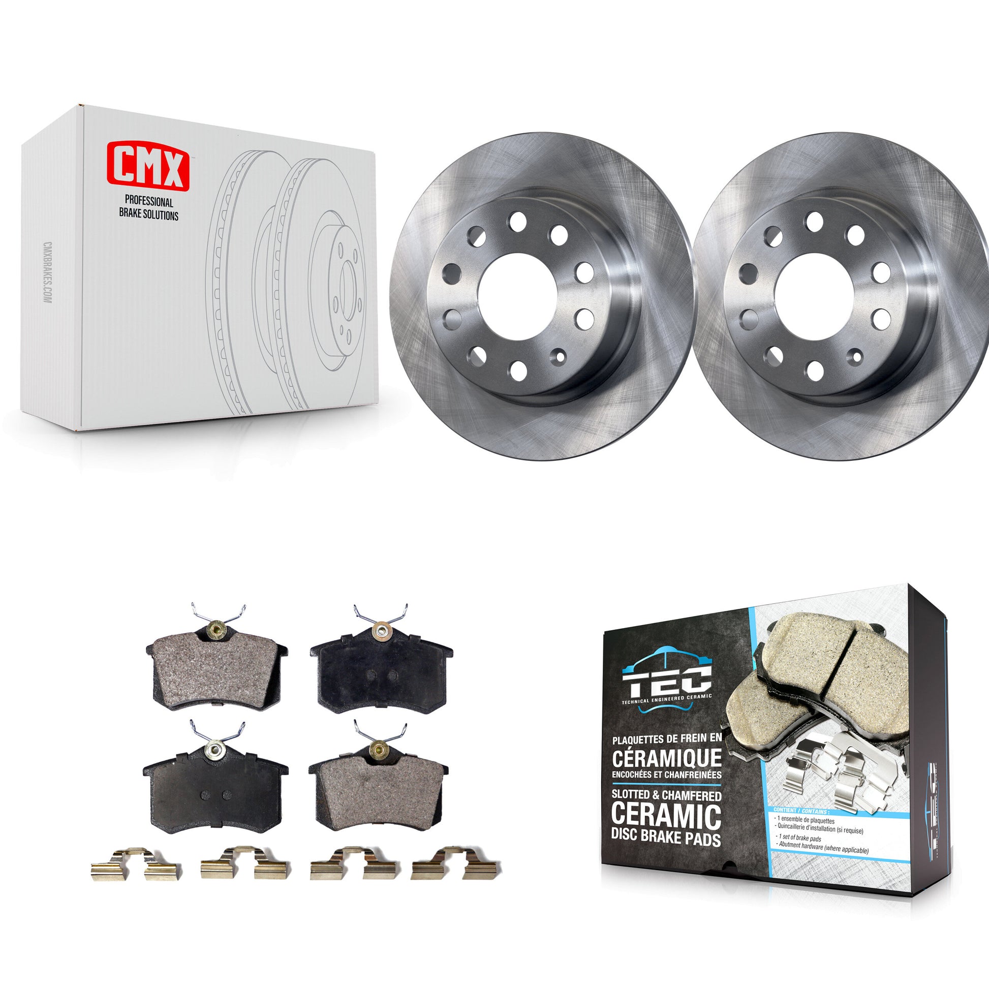 Transit Auto K8T-102049 Disc Brake Kit for 2009-2019 Volkswagen Golf SportWagen, Volkswagen Beetle, Volkswagen Jetta & more - Rear product image