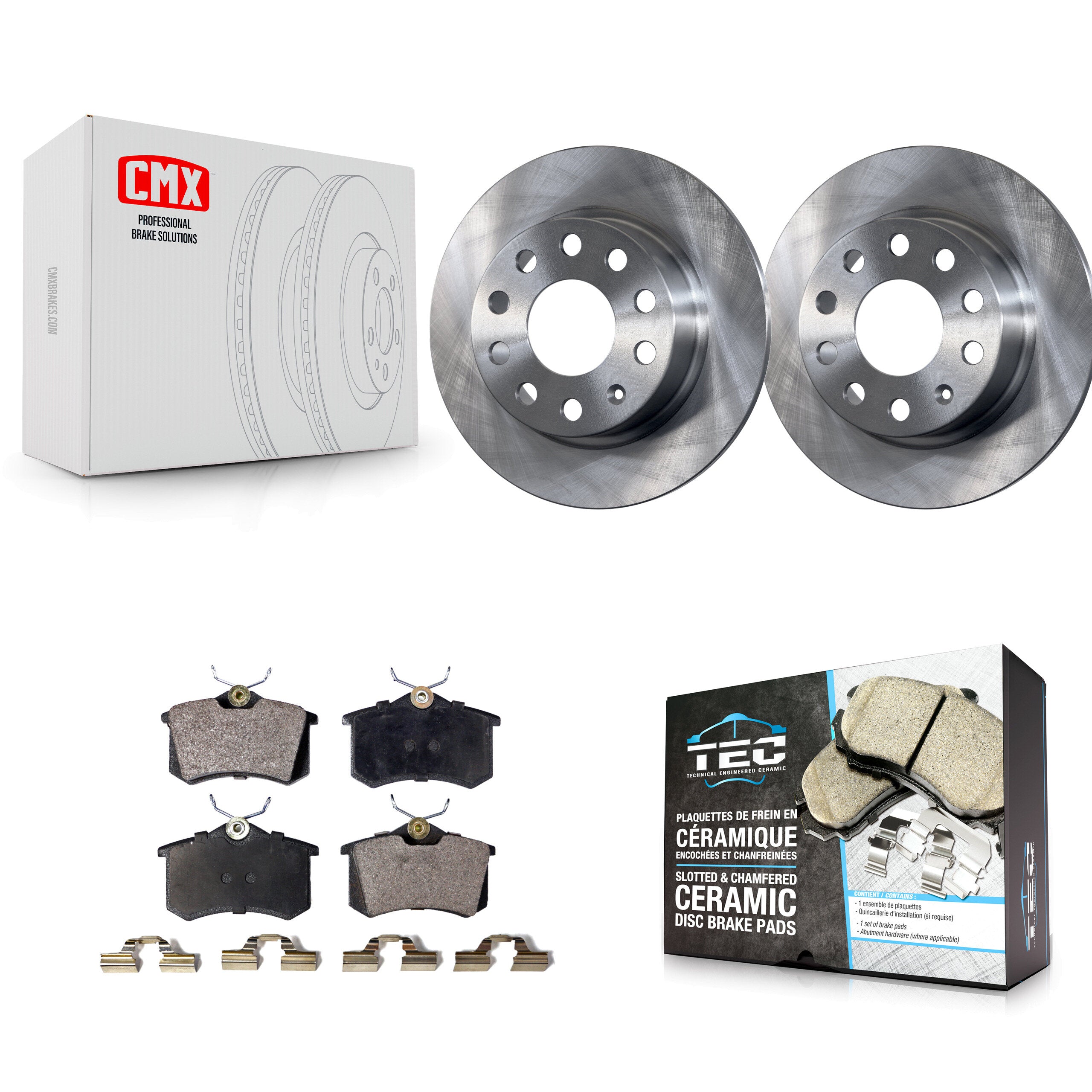 Transit Auto K8T-102049 Disc Brake Kit for 2009-2019 Volkswagen Golf SportWagen, Volkswagen Beetle, Volkswagen Jetta & more - Rear product image