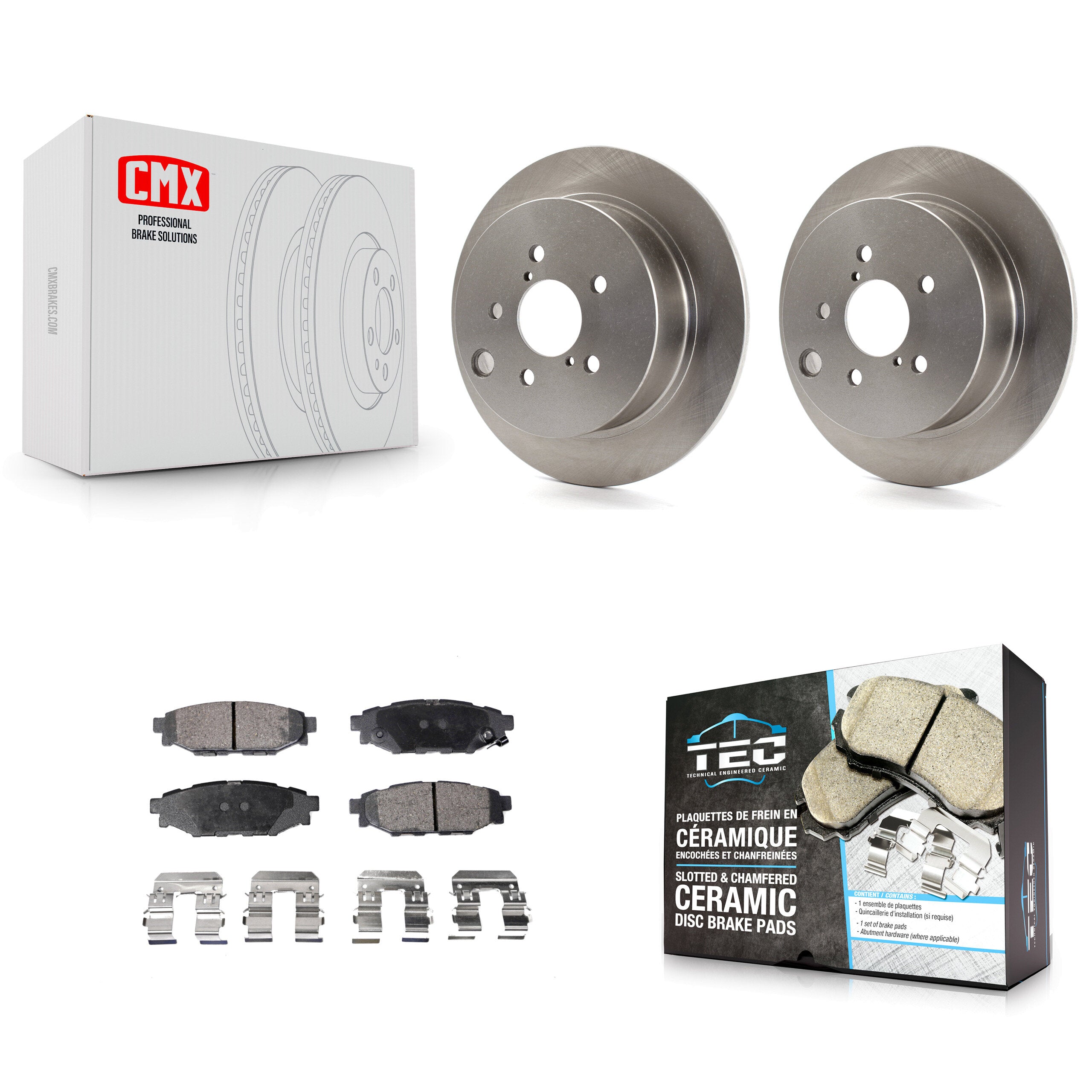 Transit Auto K8T-102066 Disc Brake Kit for 2012-2023 Subaru Crosstrek, Subaru Impreza, Subaru Forester & more - Rear product image