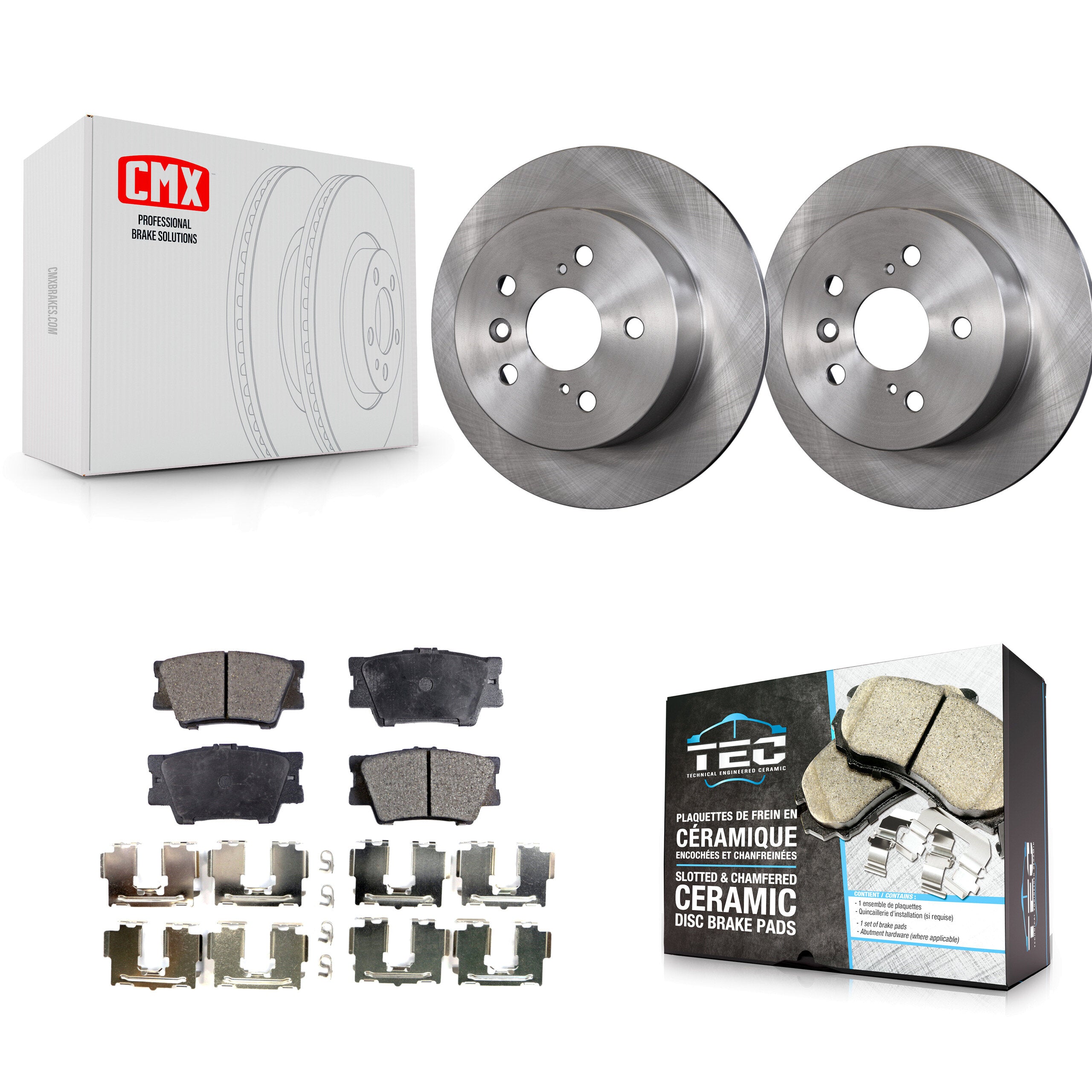 Transit Auto K8T-102069 Disc Brake Kit for 2012-2018 Lexus ES300h, Lexus ES350, Toyota Avalon & more - Rear product image