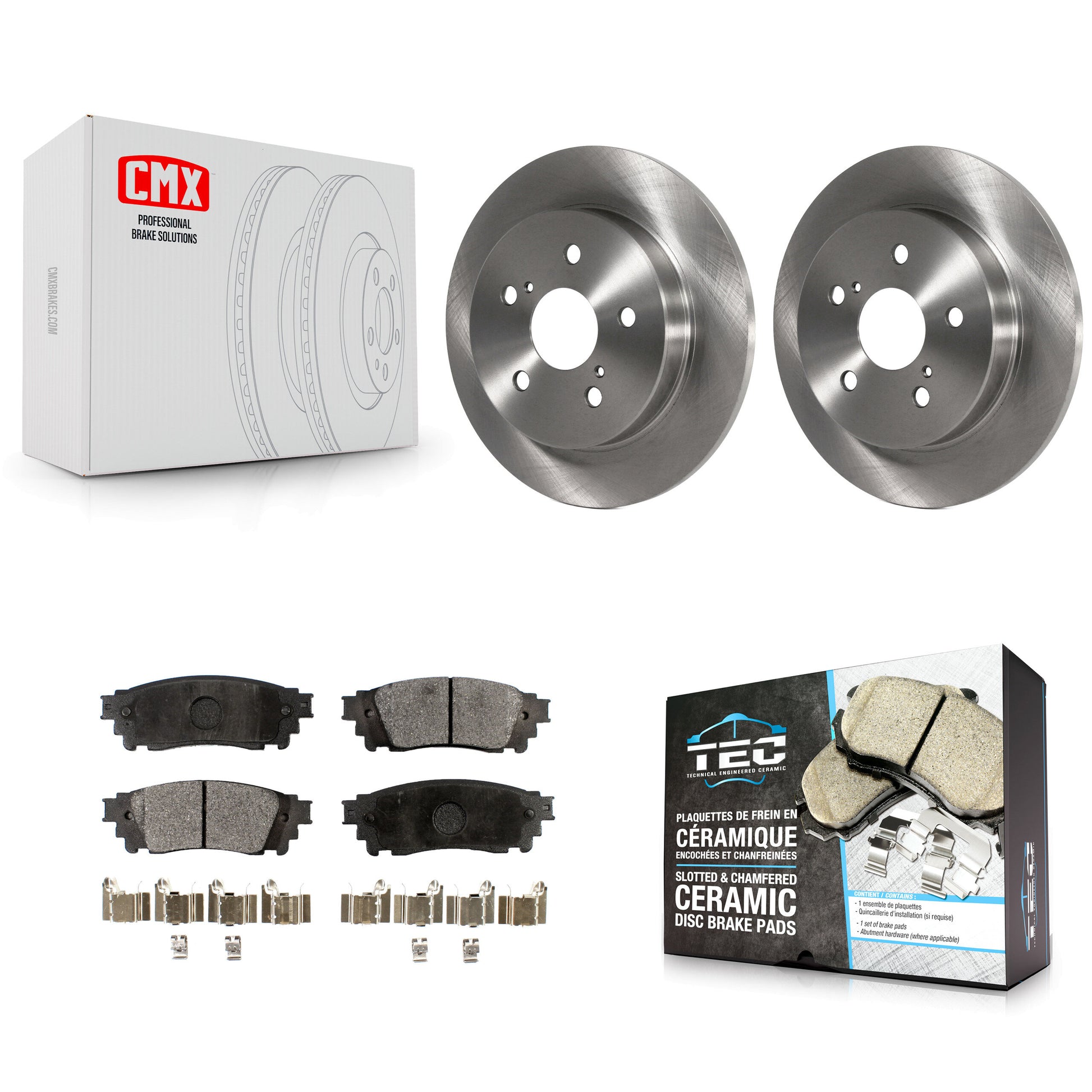 Transit Auto K8T-102103 Disc Brake Kit for 2015-2024 Toyota Camry, Toyota Prius, Lexus ES300h & more - Rear product image