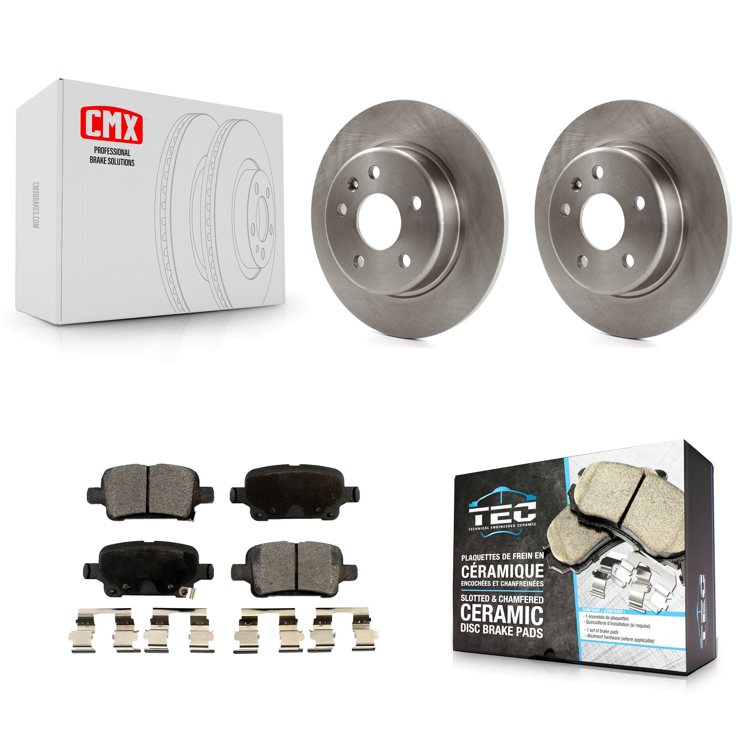 Transit Auto K8T-102117 Disc Brake Kit for 2016-2023 Chevrolet Bolt EUV, Chevrolet Bolt EV, Chevrolet Cruze & more - Rear product image