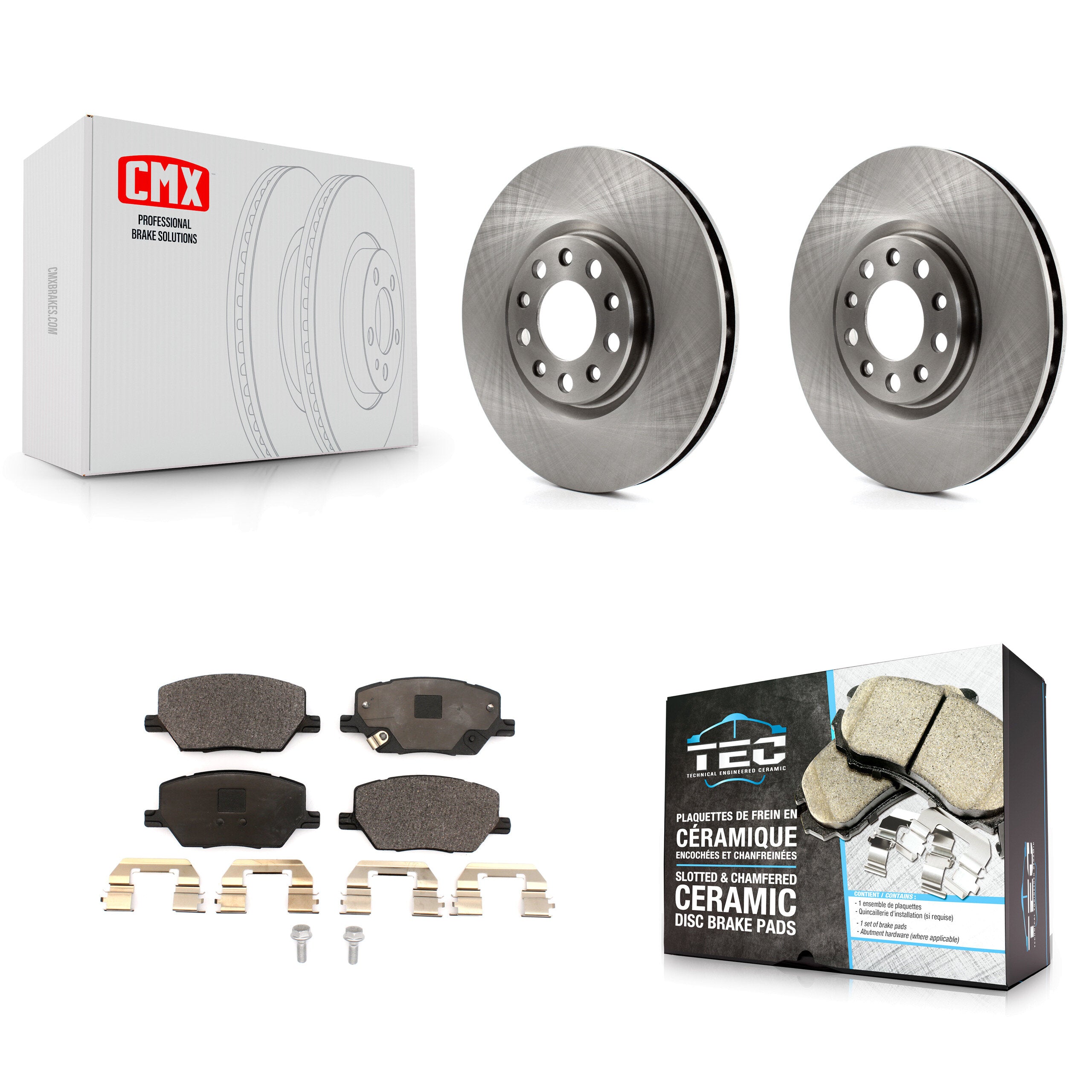 Transit Auto K8T-102847 Disc Brake Kit for 2015-2022 Jeep Compass, Fiat 500X, Jeep Renegade - Front product image