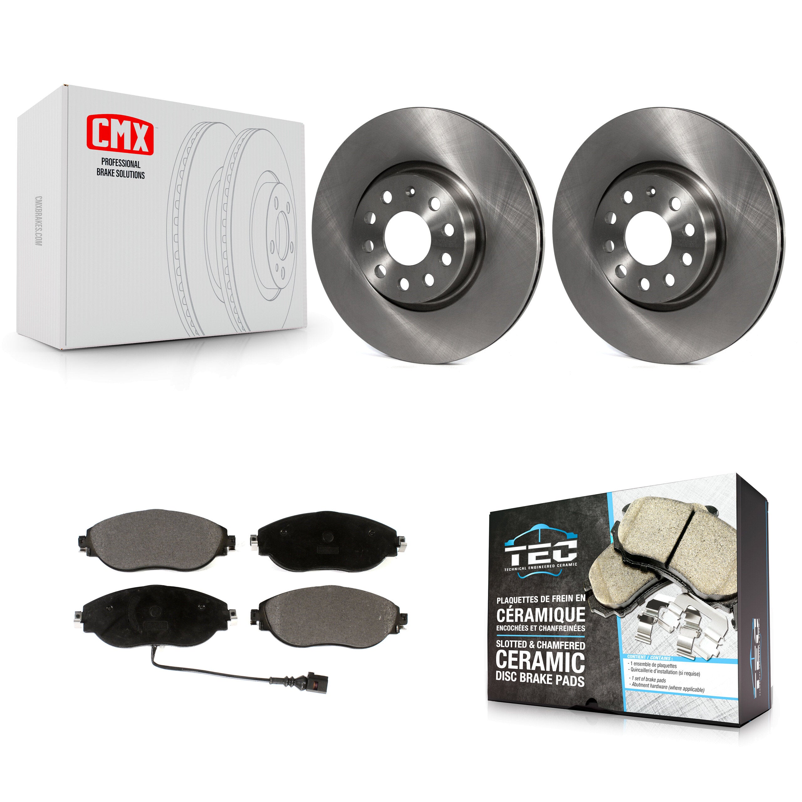 Transit Auto K8T-102850 Disc Brake Kit for 2015-2020 Audi A3 Quattro, Volkswagen Arteon, Volkswagen GTI - Front product image