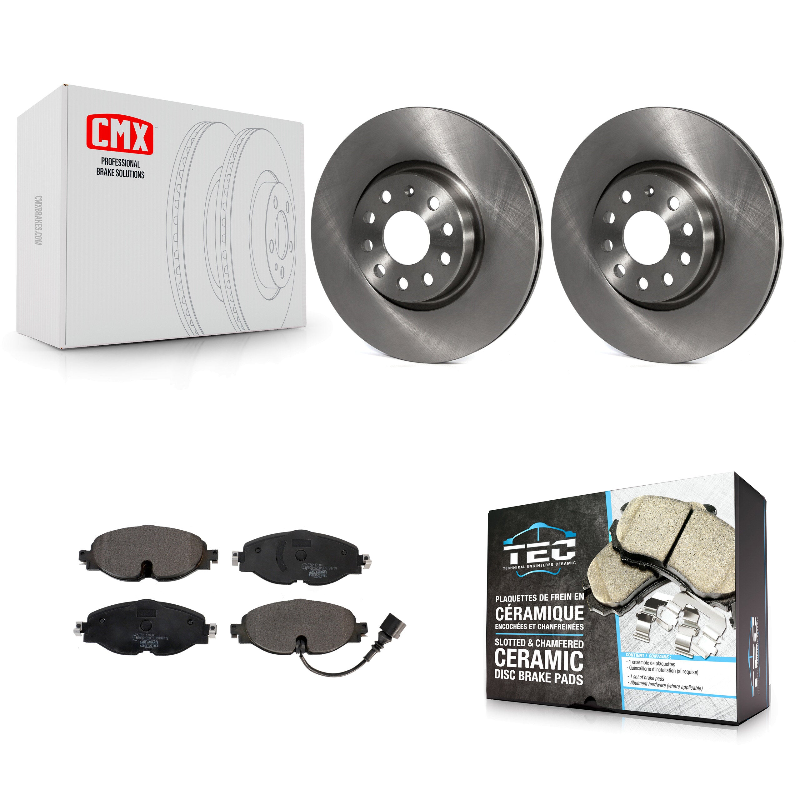 Transit Auto K8T-102851 Disc Brake Kit for 2015-2023 Volkswagen Taos, Volkswagen Passat, Audi TT Quattro & more - Front product image