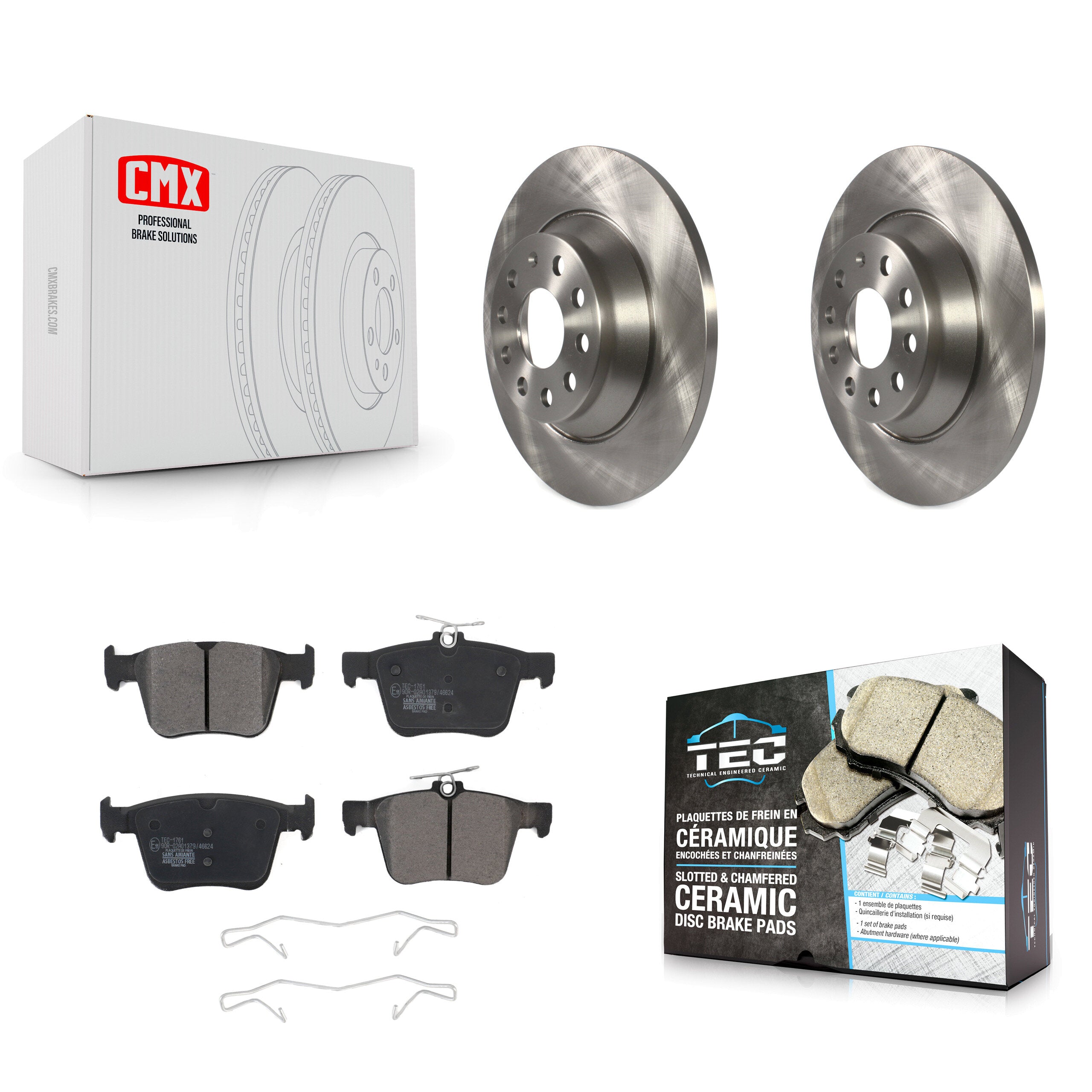 Transit Auto K8T-102993 Disc Brake Kit for 2016-2025 Audi Q3, Volkswagen Jetta, Audi TT Quattro & more - Rear product image