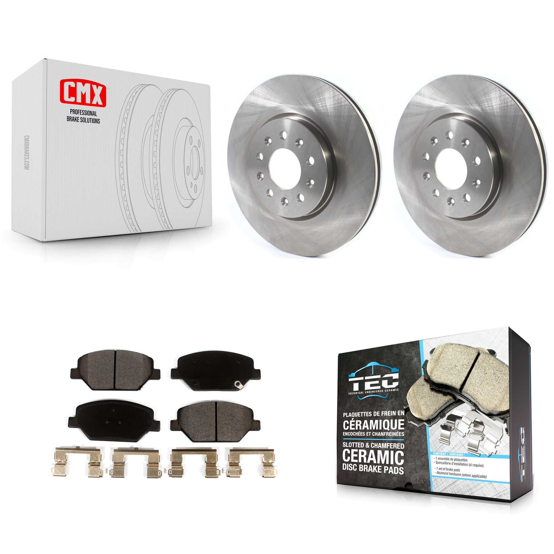 Transit Auto K8T-103037 Disc Brake Kit for 2016-2020 Chevrolet Equinox, GMC Terrain, Buick Regal Sportback & more - Front product image