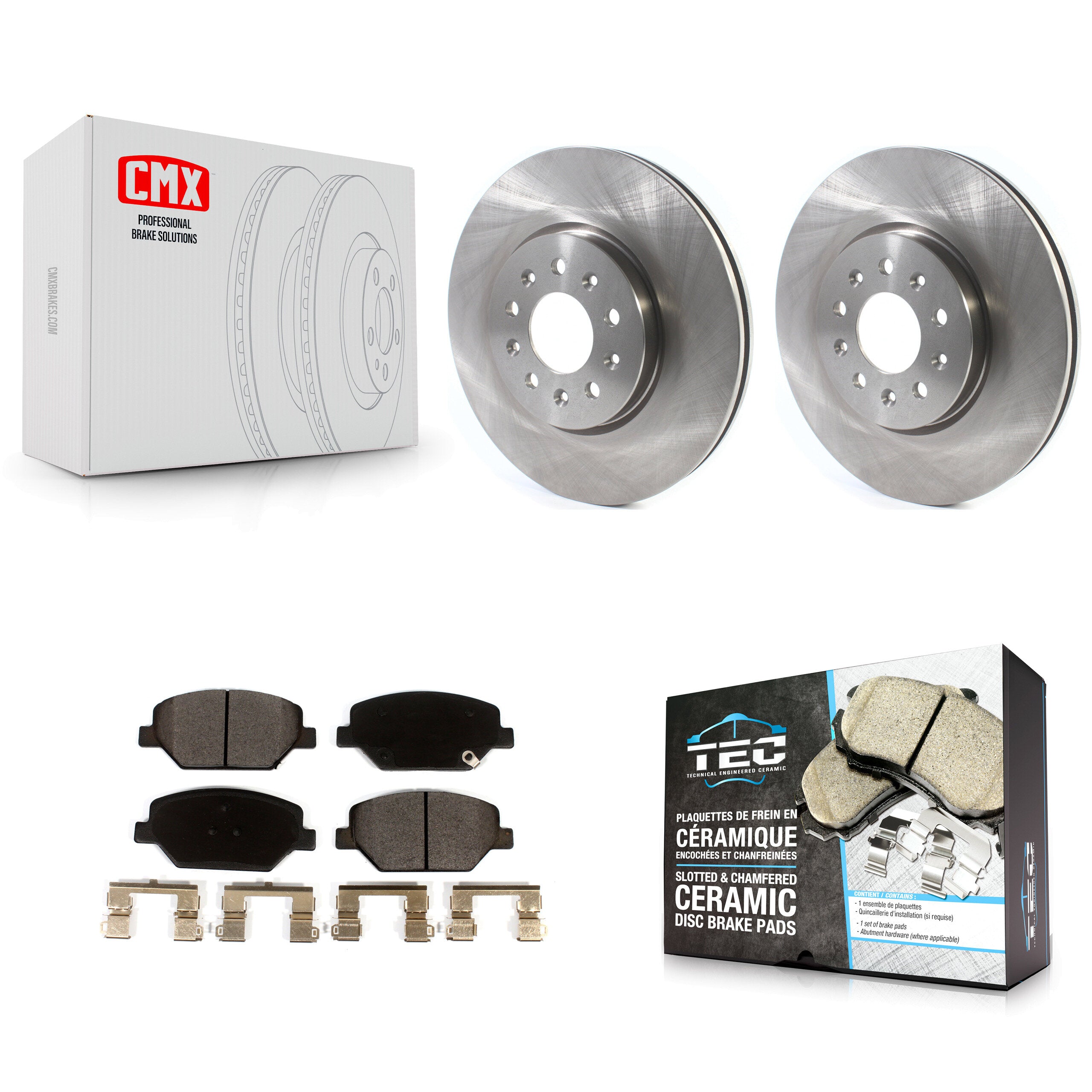 Transit Auto K8T-103037 Disc Brake Kit for 2016-2020 Chevrolet Equinox, GMC Terrain, Buick Regal Sportback & more - Front product image