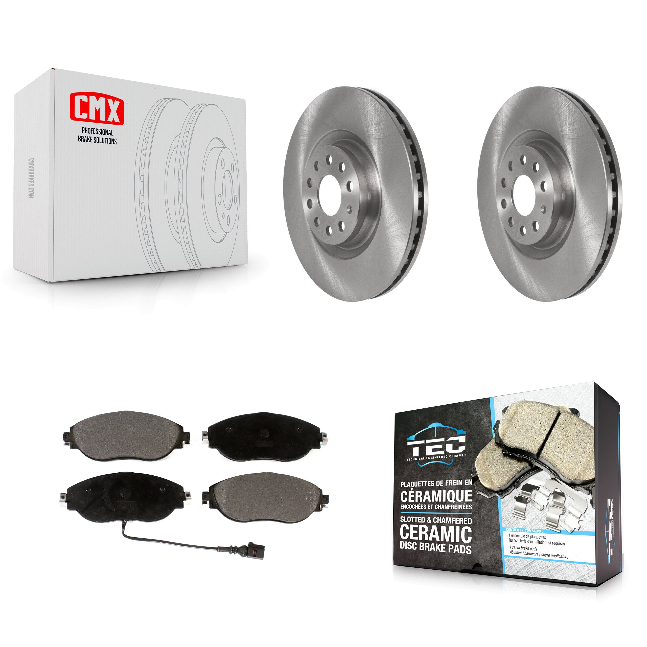 Transit Auto K8T-103058 Disc Brake Kit for 2015-2025 Volkswagen Jetta, Audi Q3, Volkswagen GTI & more - Front product image