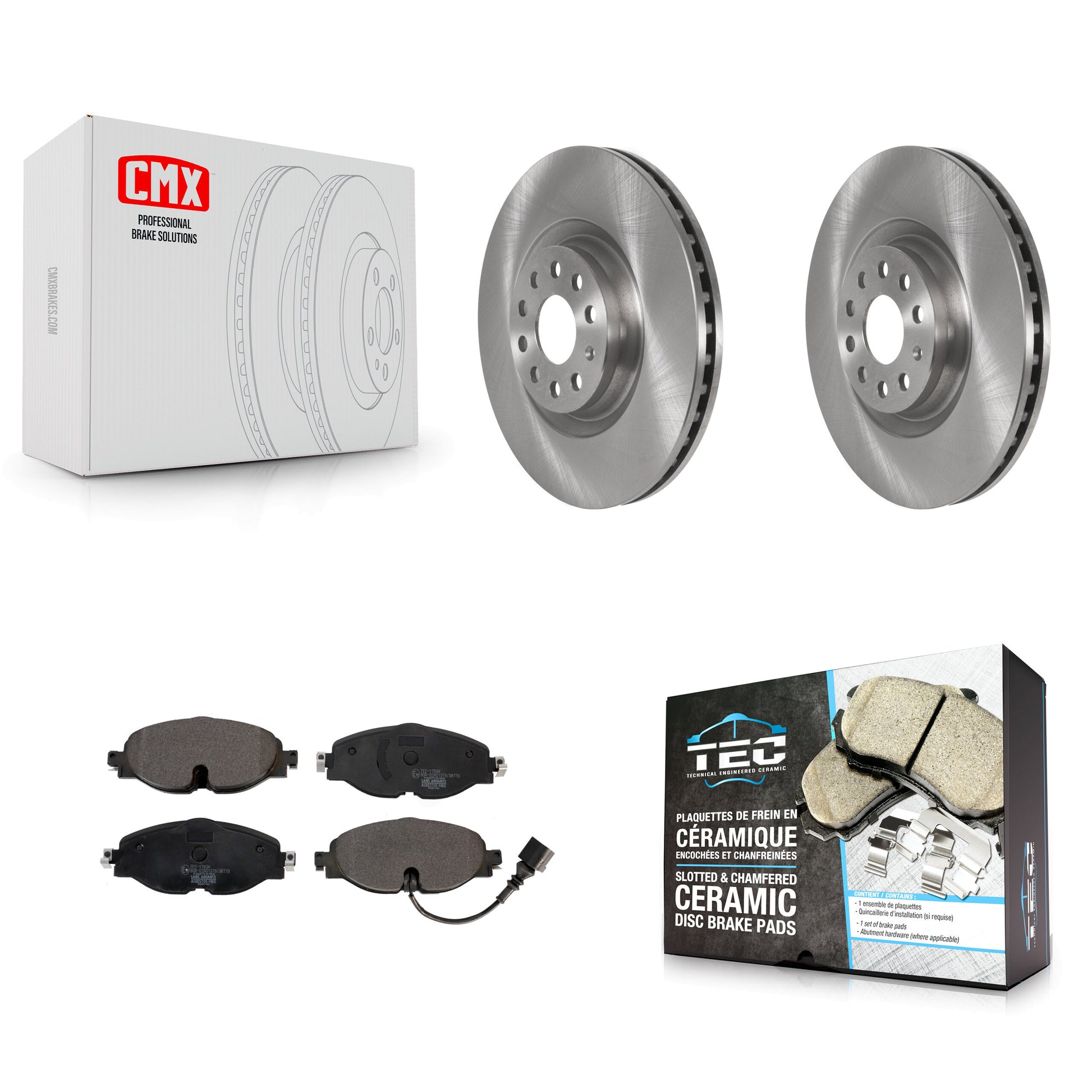 Transit Auto K8T-103059 Disc Brake Kit for 2015-2019 Audi A3, Volkswagen Golf - Front product image
