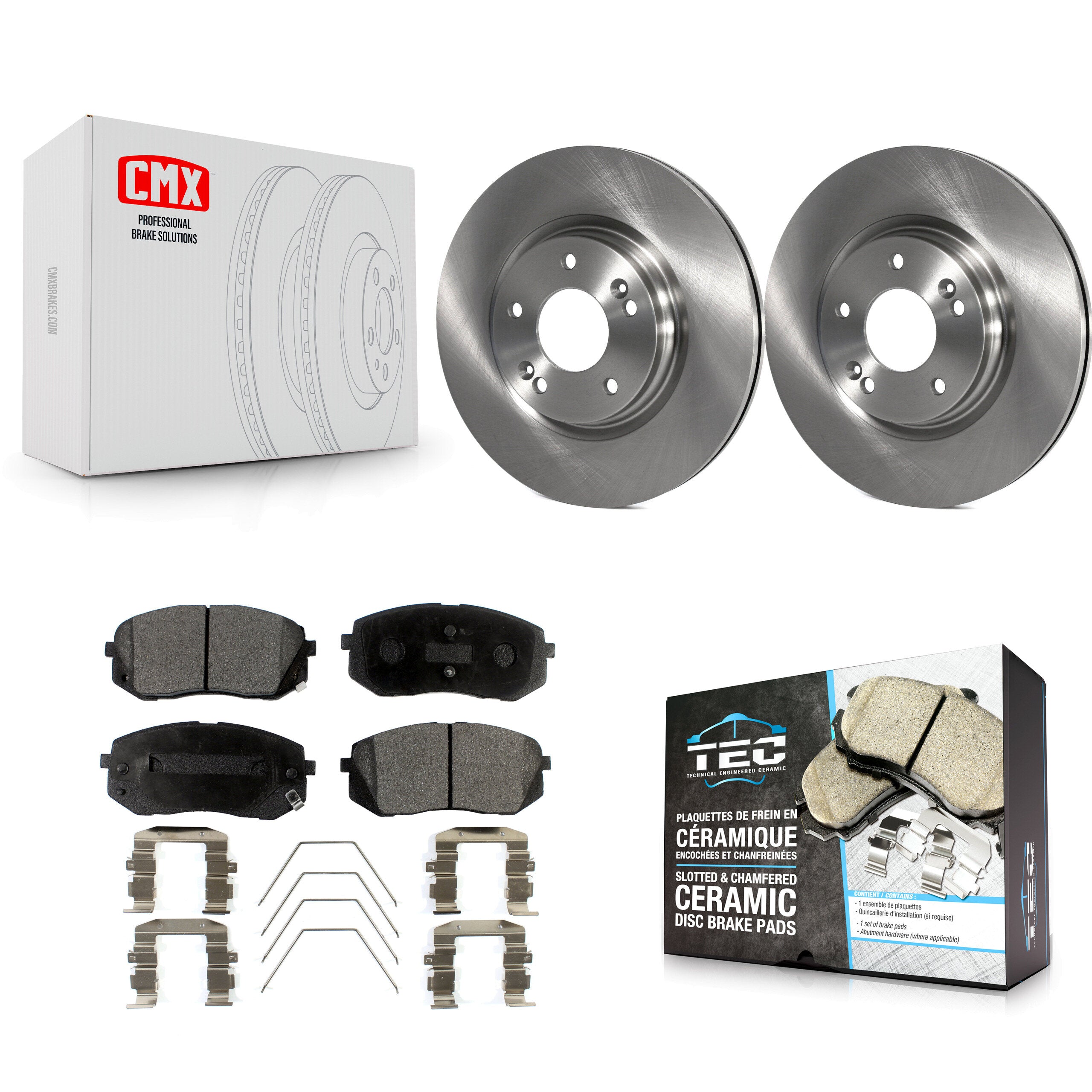 Transit Auto K8T-103060 Disc Brake Kit for 2018-2025 Hyundai Kona, Kia Seltos, Kia Forte5 & more - Front product image