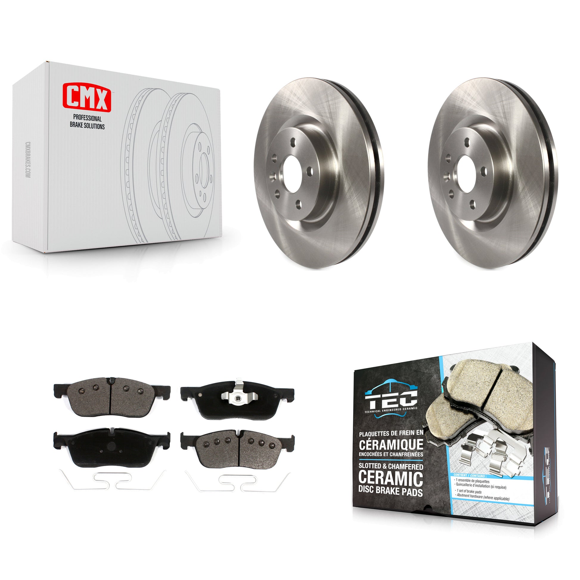 Transit Auto K8T-103074 Disc Brake Kit for 2015-2019 Jaguar E-Pace, Land Rover Discovery Sport, Land Rover Range Rover Evoque - Front product image