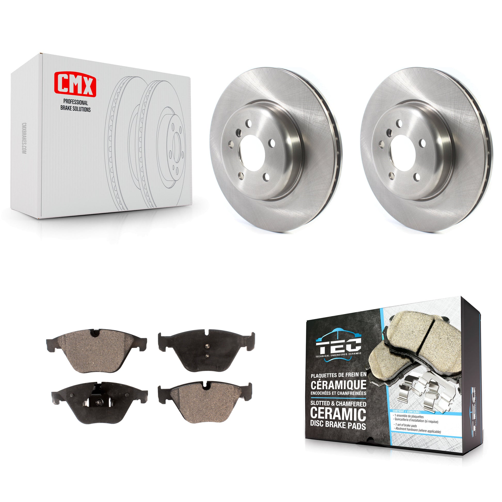 Transit Auto K8T-103182 Disc Brake Kit for 2011-2019 BMW 535d, BMW 535d xDrive, BMW 640i xDrive & more - Front product image